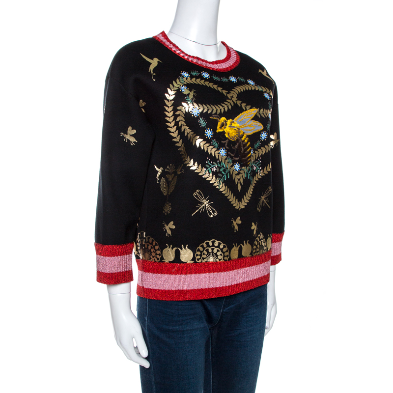 

Gucci Black Laminated Heart Felt Jersey Sweatshirt