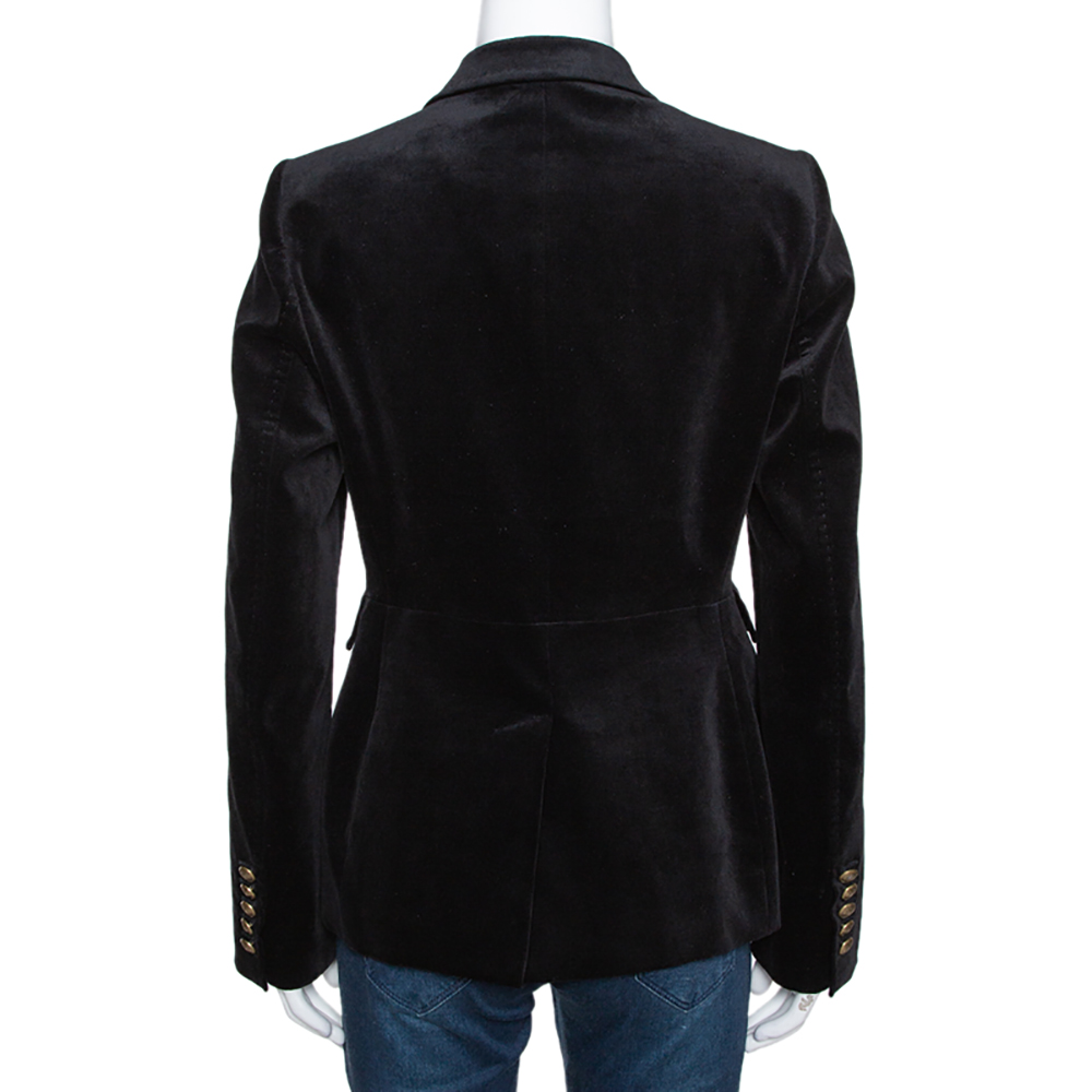 Gucci Black Velvet Horsebit Detail Tailored Blazer M Gucci | TLC