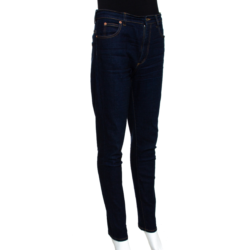 

Gucci Indigo Dark Wash Stretch Denim Skinny Jeans, Navy blue