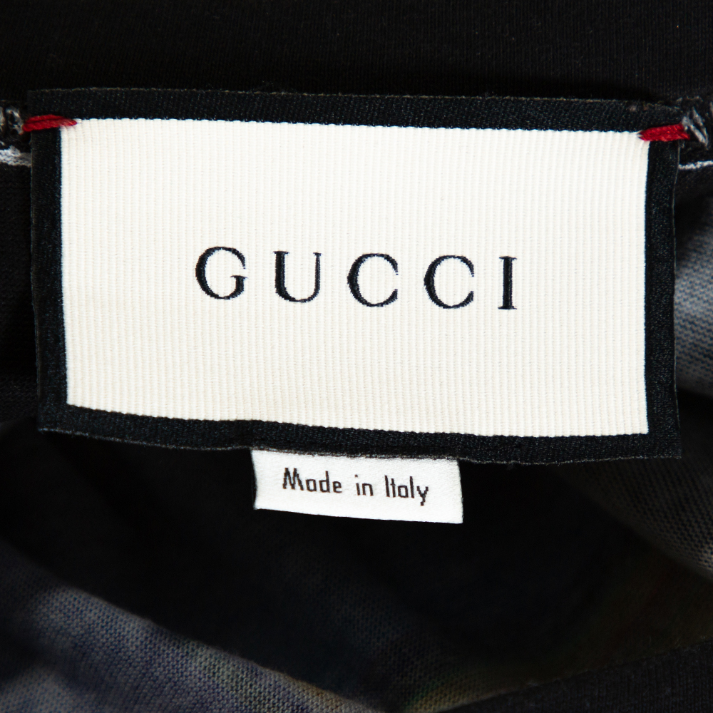 Gucci Black Cotton Ignasi Monreal Print Crew Neck T Shirt XL