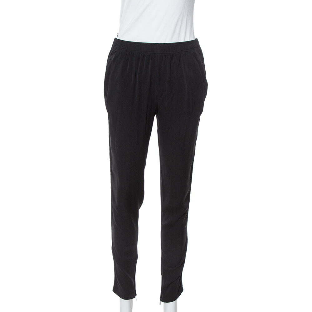 

Gucci Black Silk Crepe Tapered Trousers