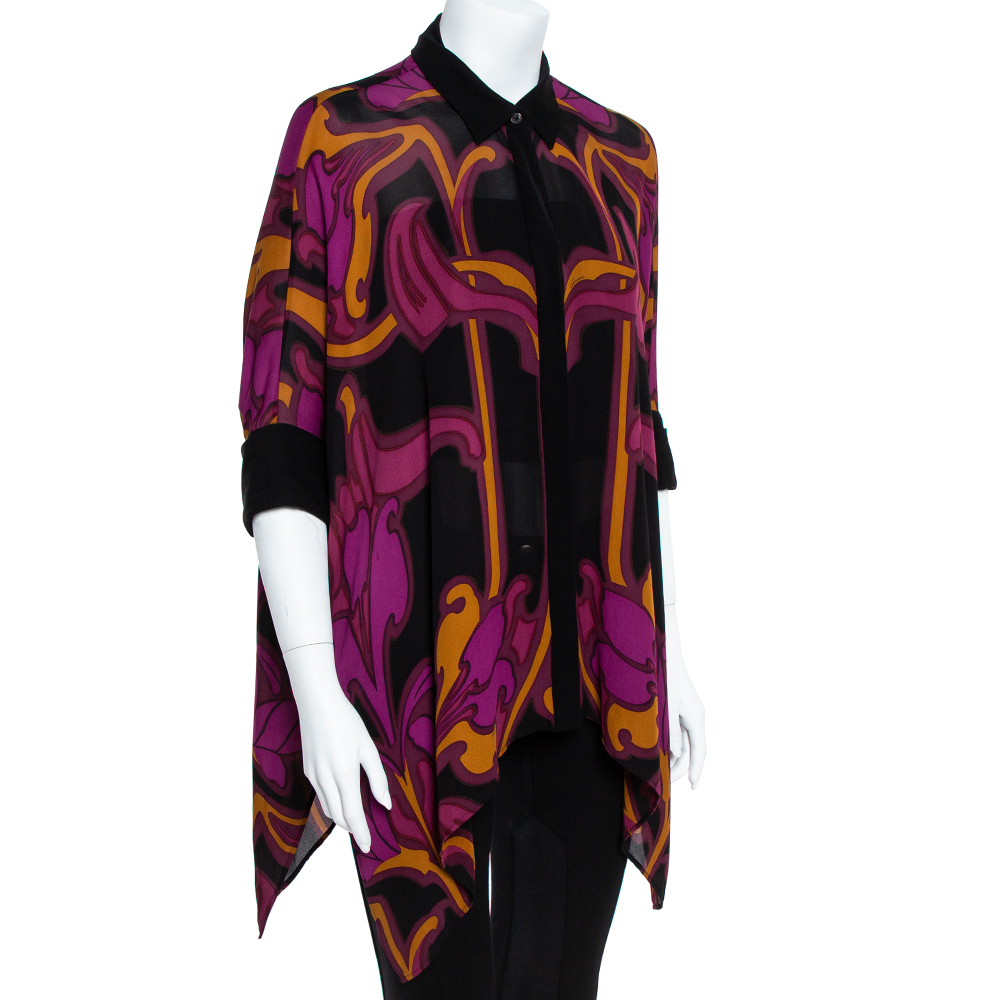 

Gucci Multicolor Printed Silk Oversized Blouse