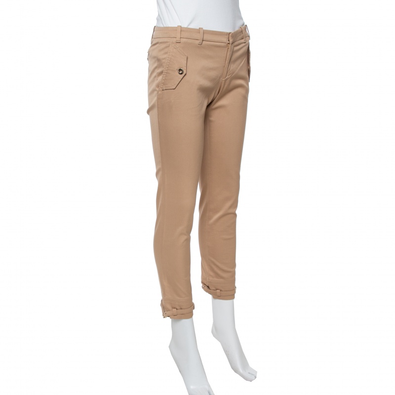 

Gucci Tan Brown Stretch Cotton Cropped Trousers