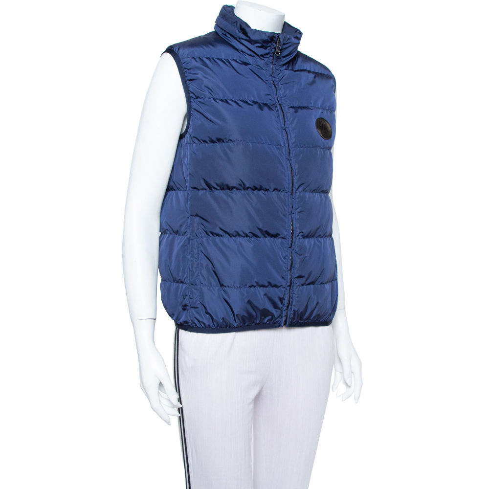 

Gucci Navy Blue Synthetic Sleeveless Wind Jacket
