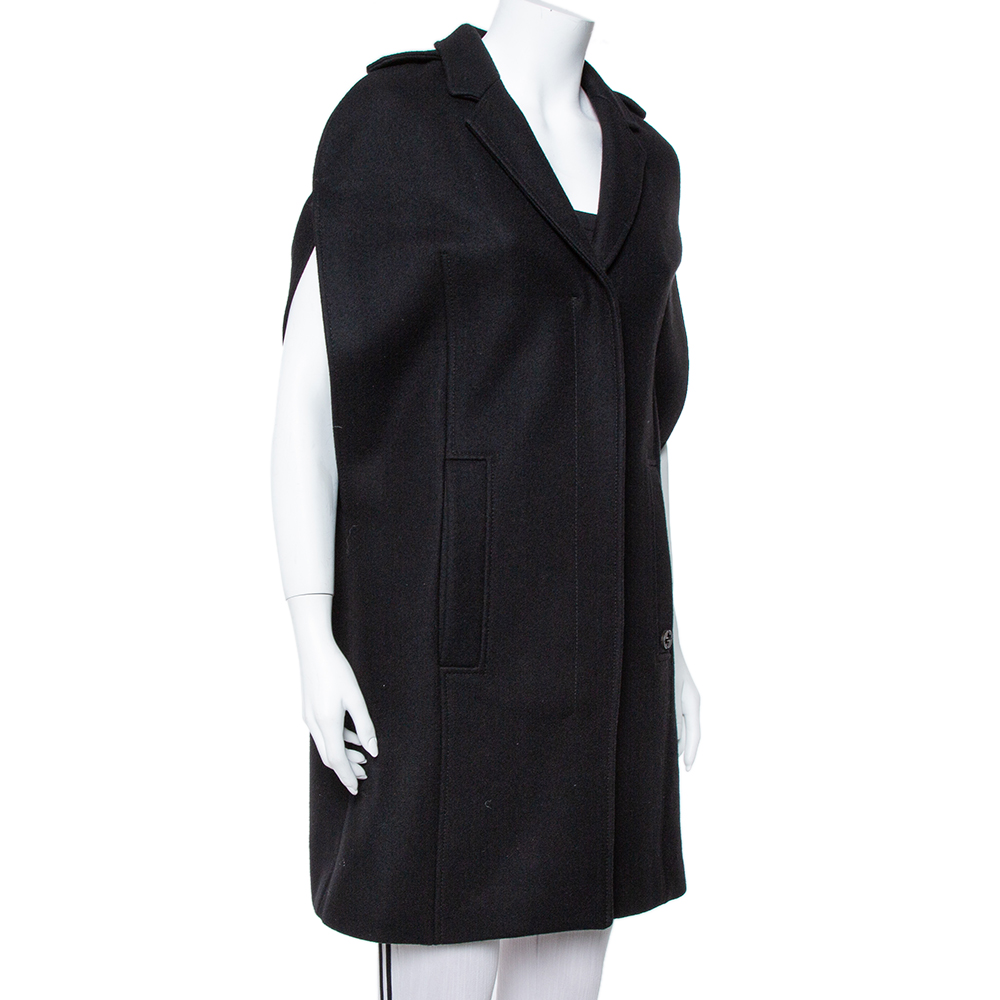 

Gucci Black Wool Long Cape Coat