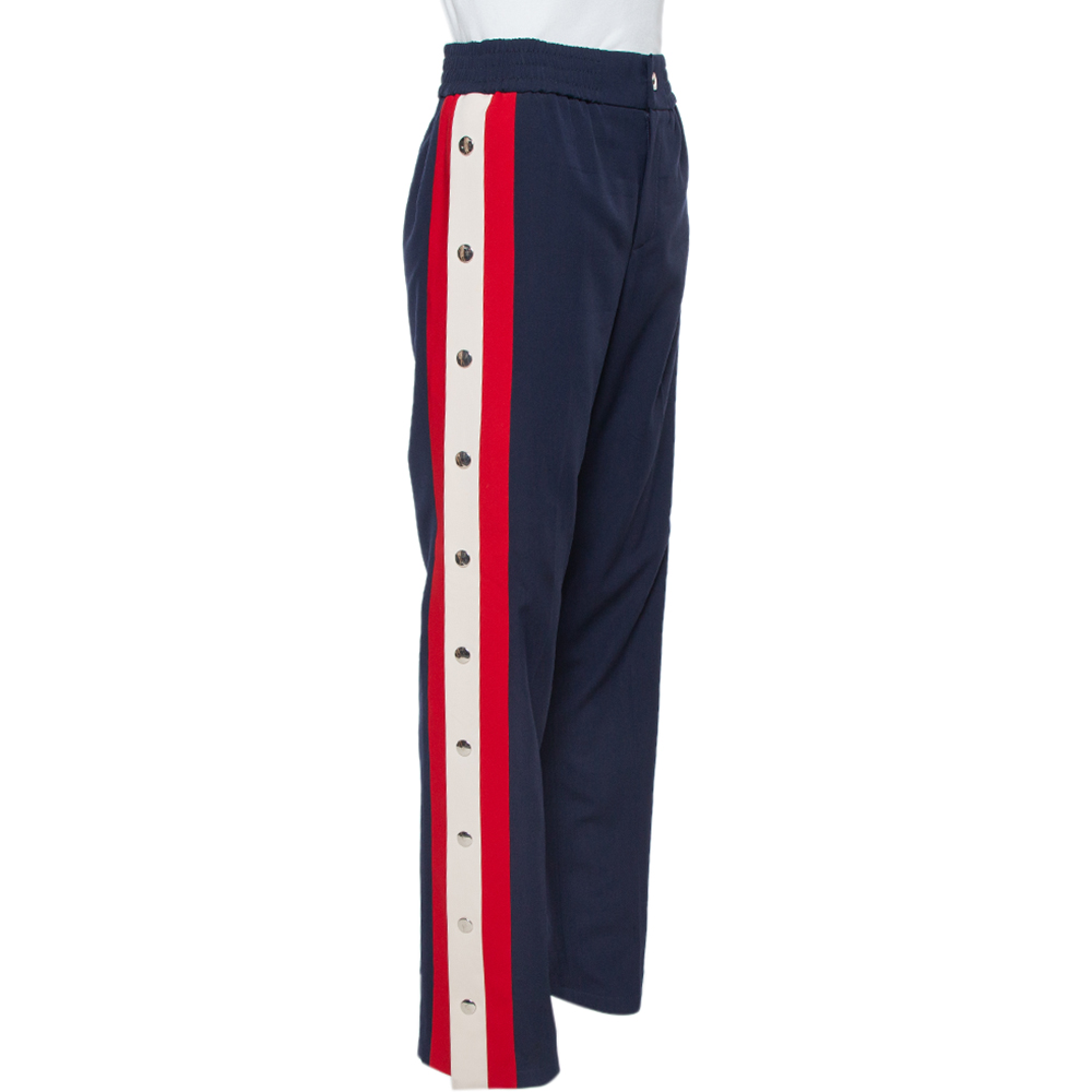 

Gucci Navy Blue Wool Side Button Detail Trousers
