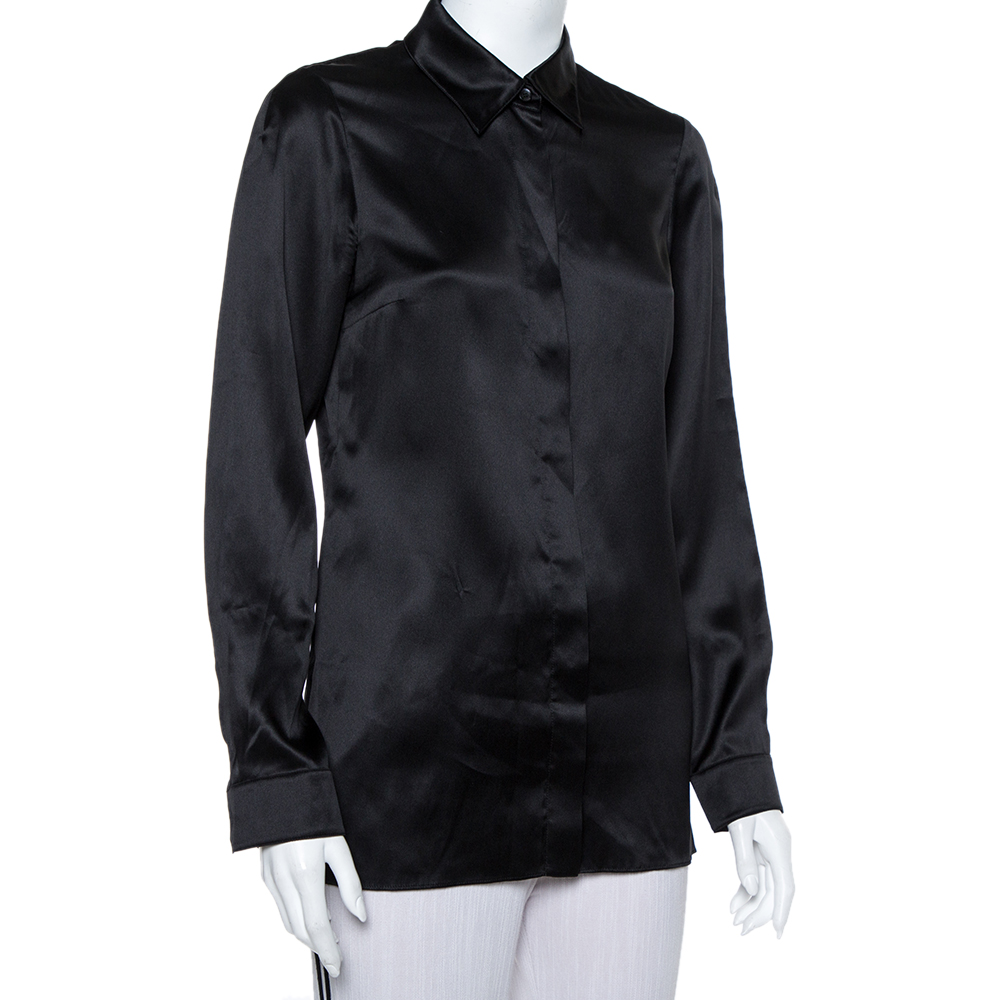 

Gucci Black Silk Button Front Shirt