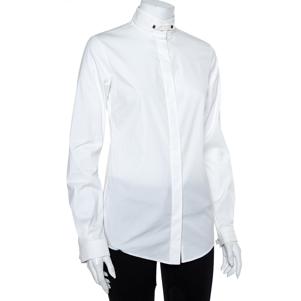 

Gucci Equestrian White Cotton Button Front Shirt