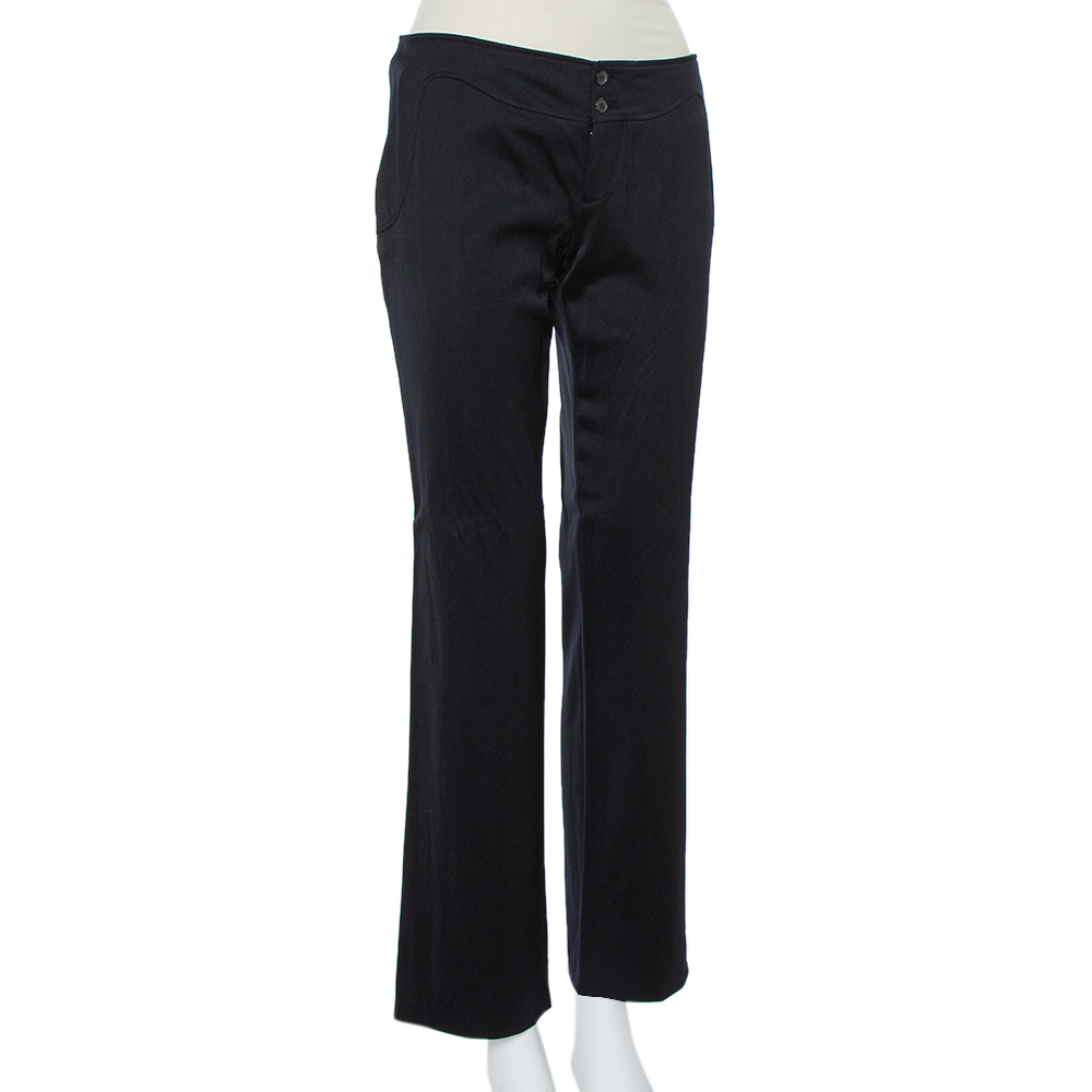 

Gucci Navy Blue Wool Straight Leg Trousers