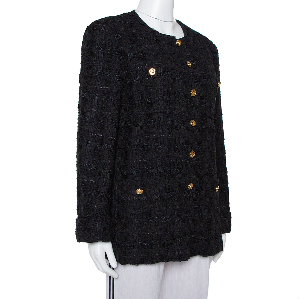 

Gucci Black Tweed Button Front Jacket