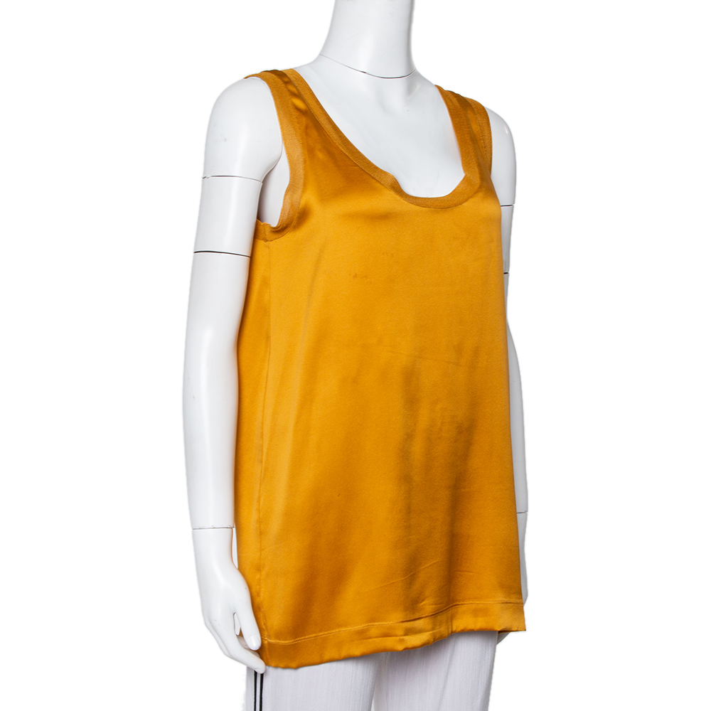 

Gucci Gold Silk Oversized Tank Top