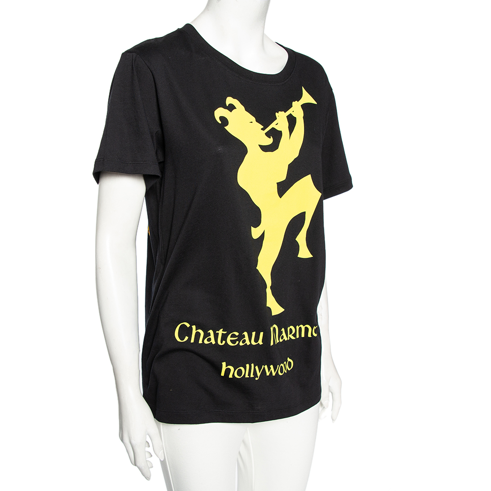 

Gucci Black Chateau Marmont Printed Cotton Short Sleeve T-Shirt
