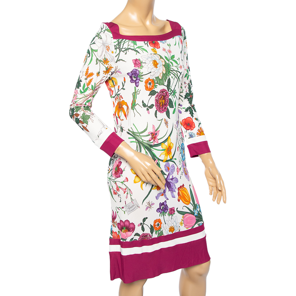 

Gucci Multicolor Floral Printed Jersey Shift Dress