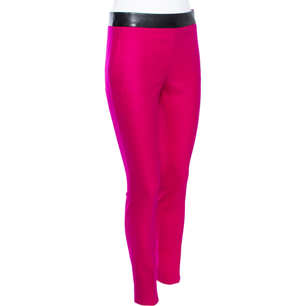 

Gucci Pink Wool & Leather Trimmed Formal Pants