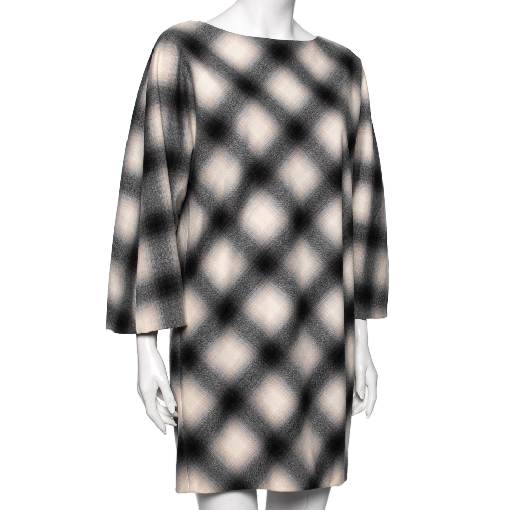 

Gucci Grey Checkered Wool Oversized Dress