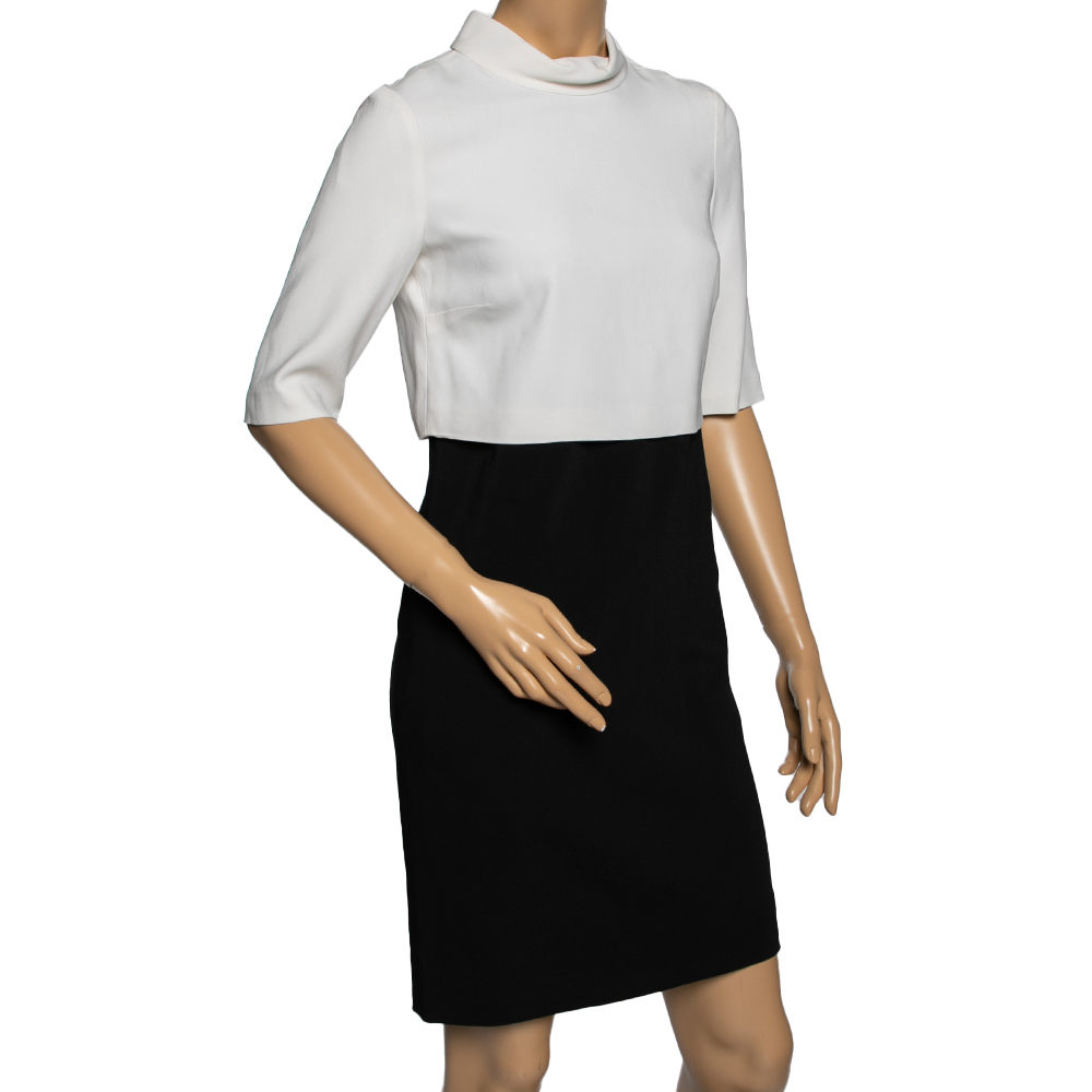 

Gucci Black and White Crepe Button Front Short Sleeve Dress