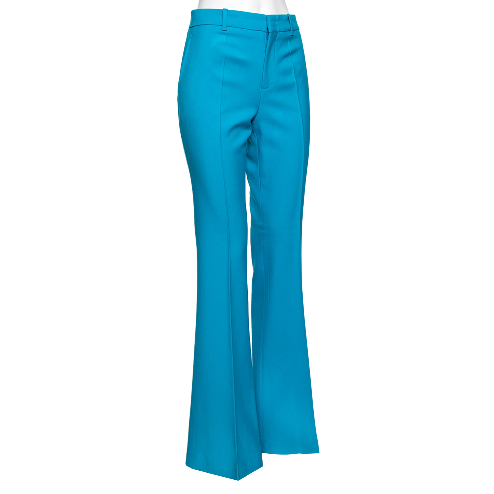 

Gucci Blue Wool Flared Leg Trousers