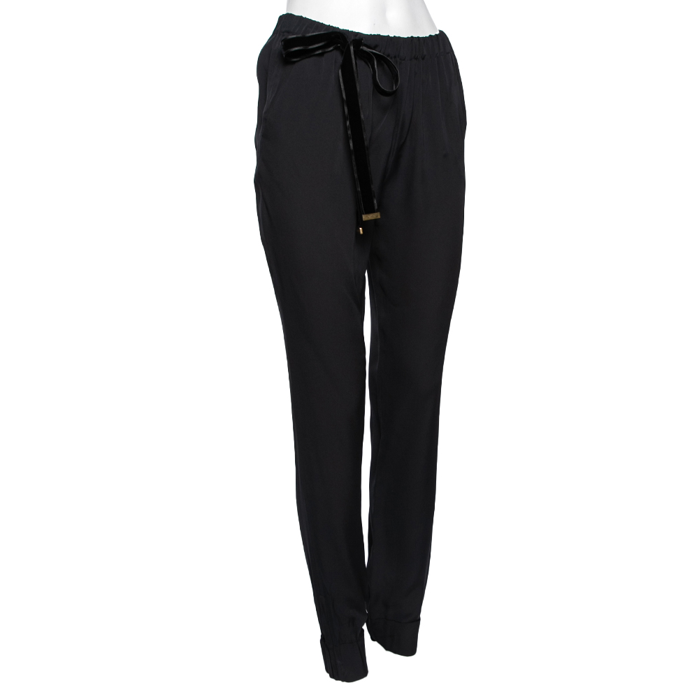 

Gucci Black Silk Cuffed Trousers