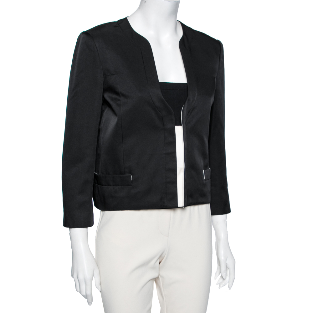 

Gucci Black Cotton & Silk Button Front Jacket