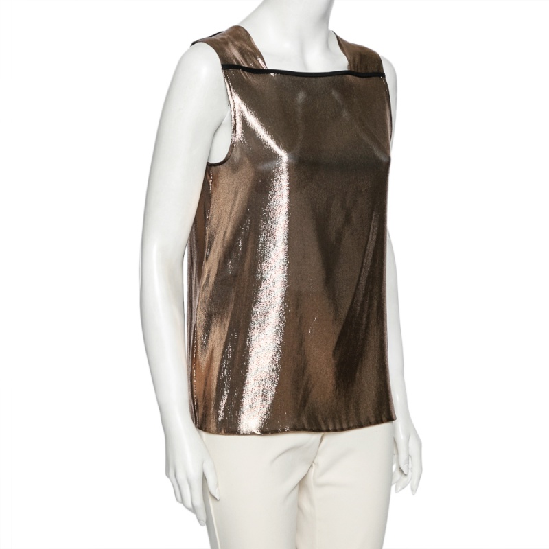 

Gucci Metallic Silk Sleeveless Top
