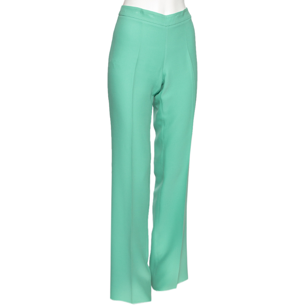 

Gucci Mint Green Silk Crepe Straight Pants
