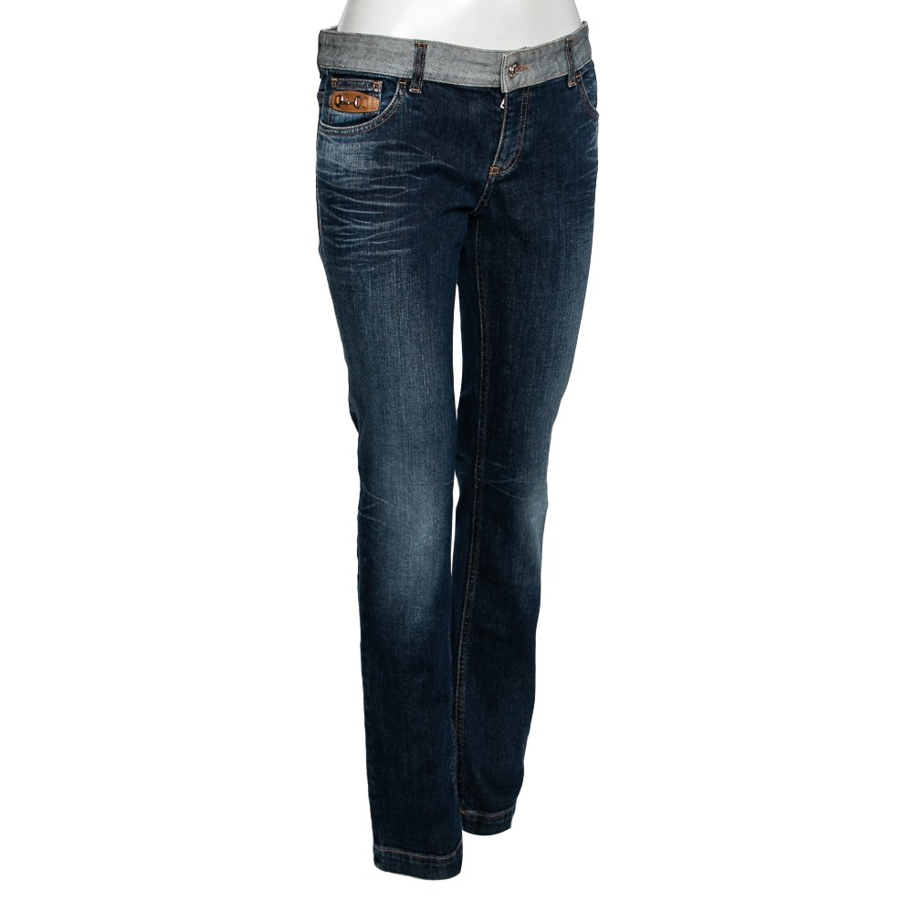 

Gucci Blue Denim Horsebit Detailed Jeans