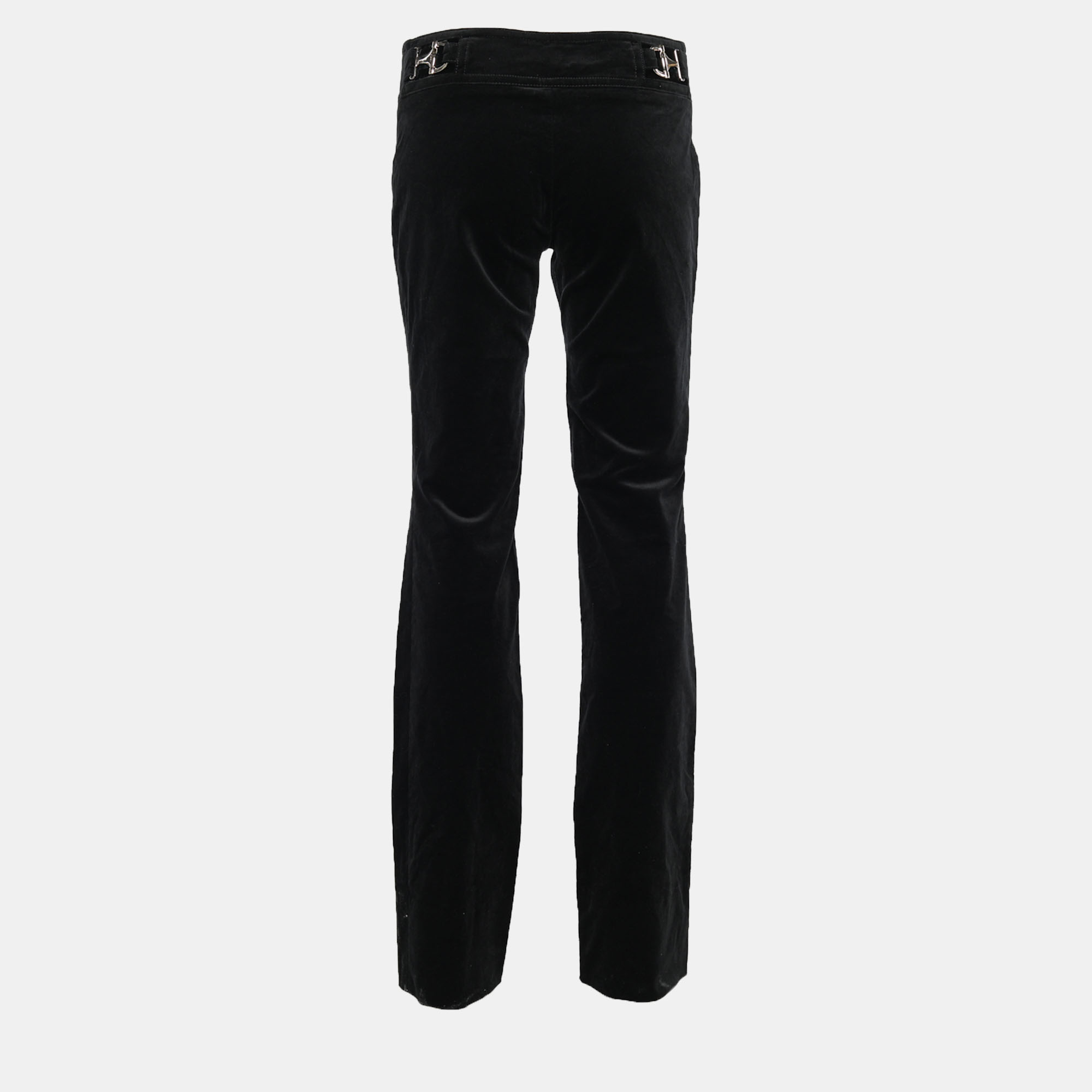 

Gucci Black Velvet Horsebit Detail High Waist Trousers