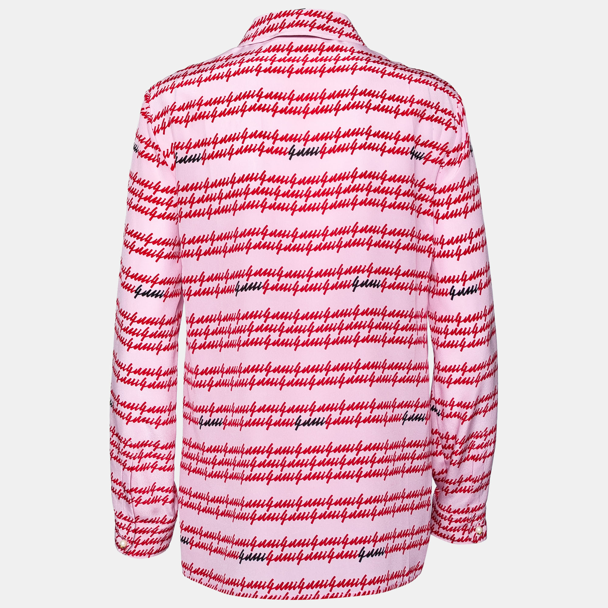 

Gucci Pink Silk Gucci Printed Long Sleeve Shirt