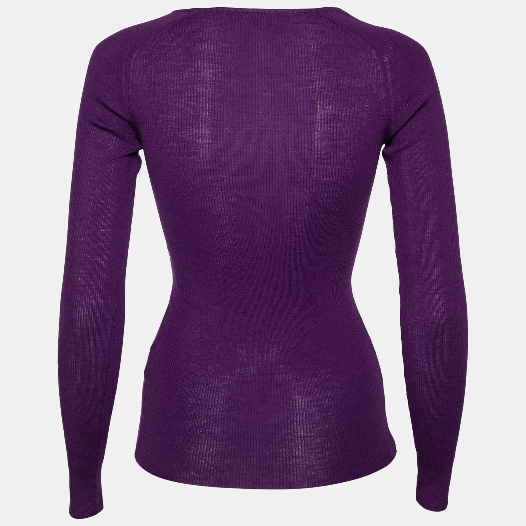 

Gucci Purple Wool Knit Long Sleeve Sweater