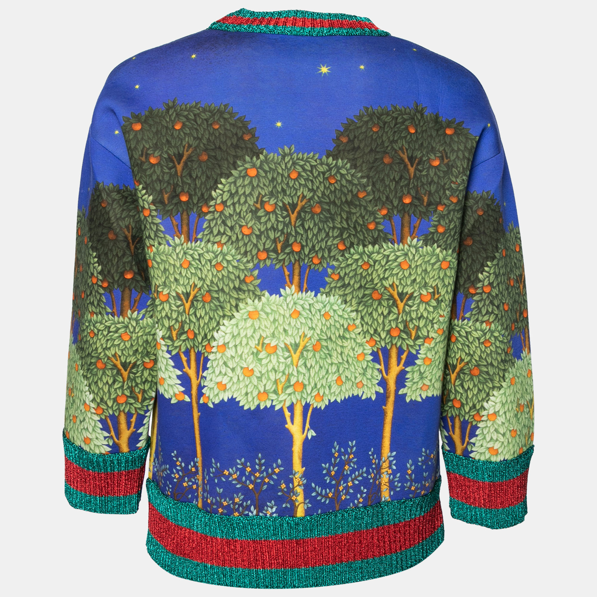 

Gucci Blue Night Garden Print Cotton Crew Neck Sweatshirt