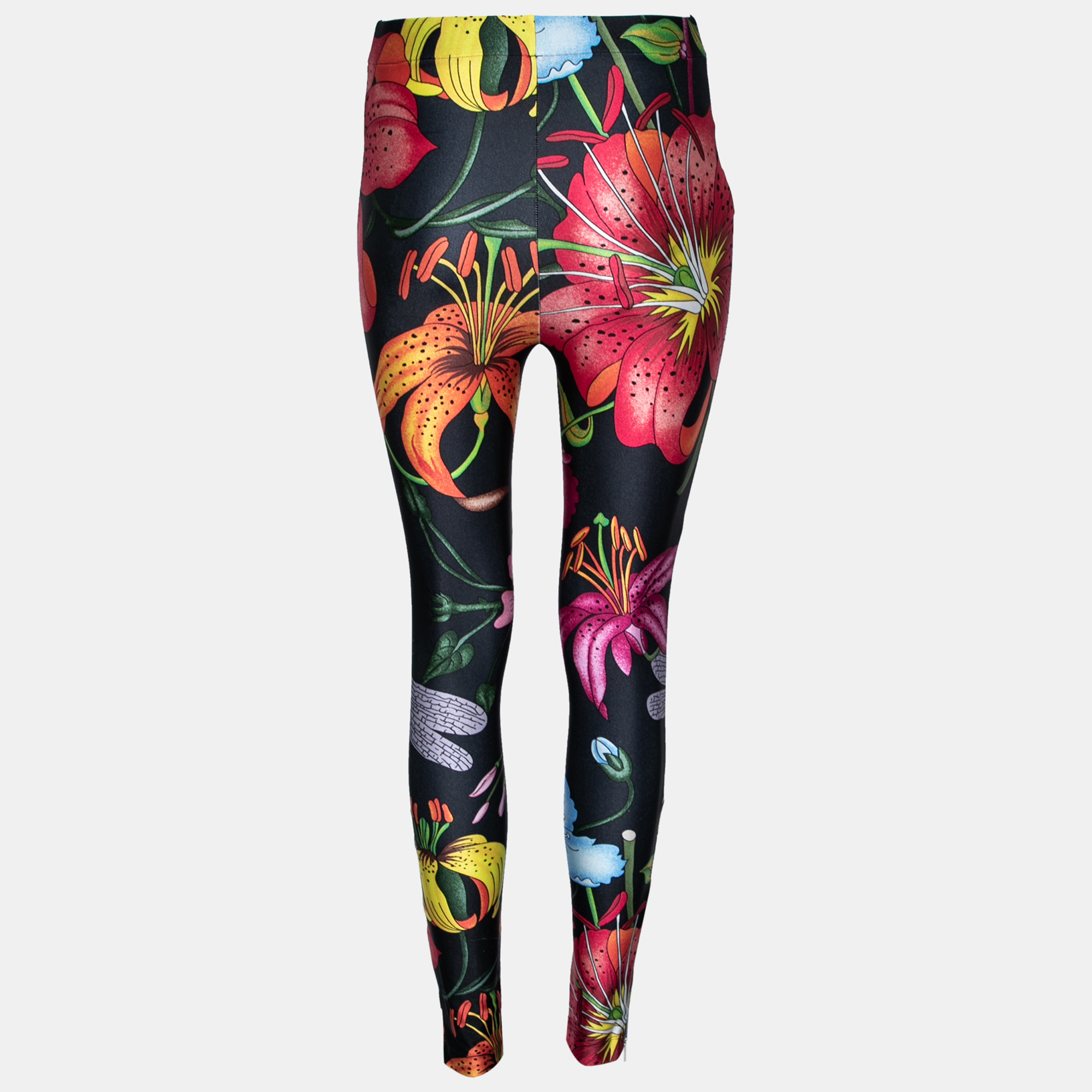 

Gucci Black Floral Insect Printed Jersey Leggings