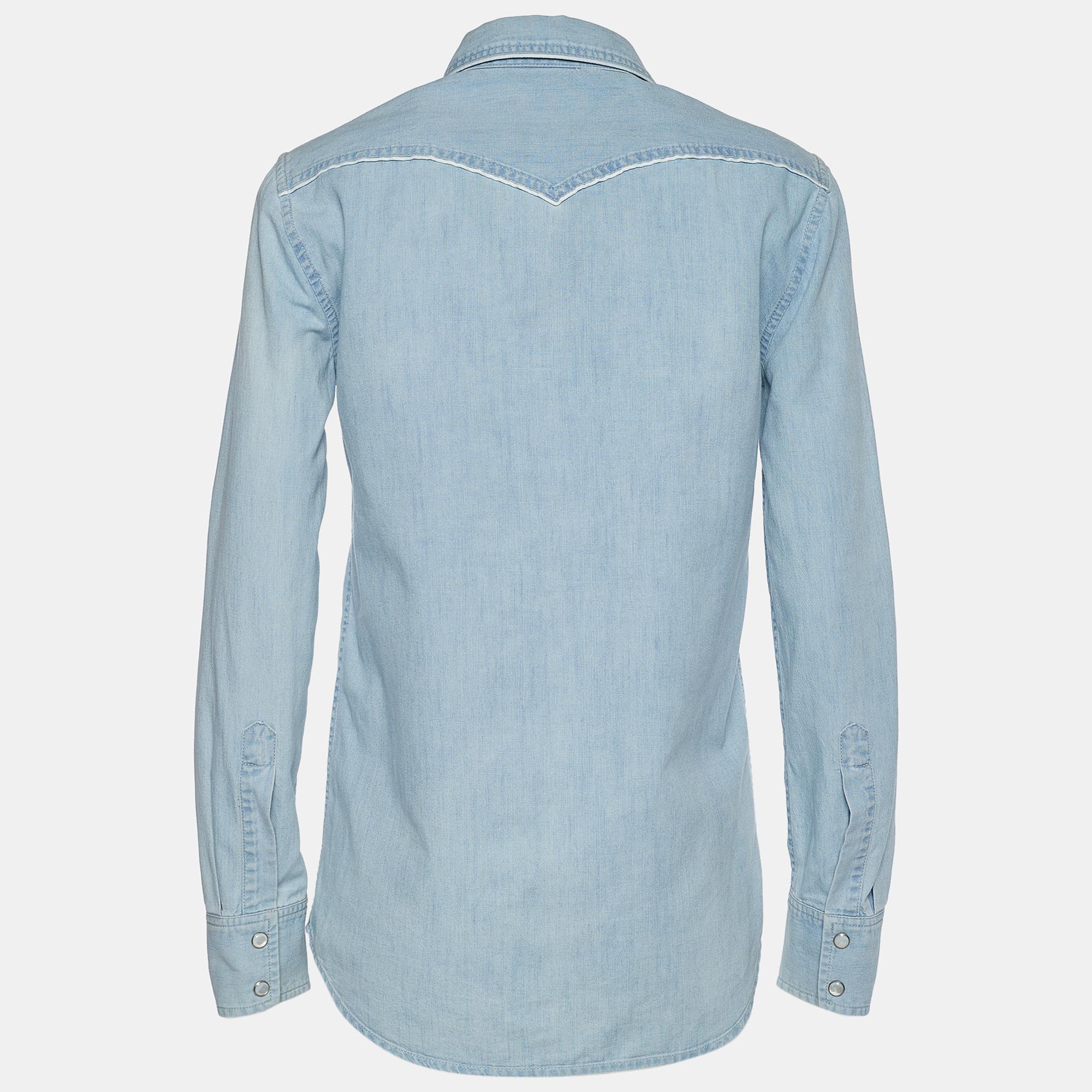 

Gucci Light Blue Denim Button Front Shirt
