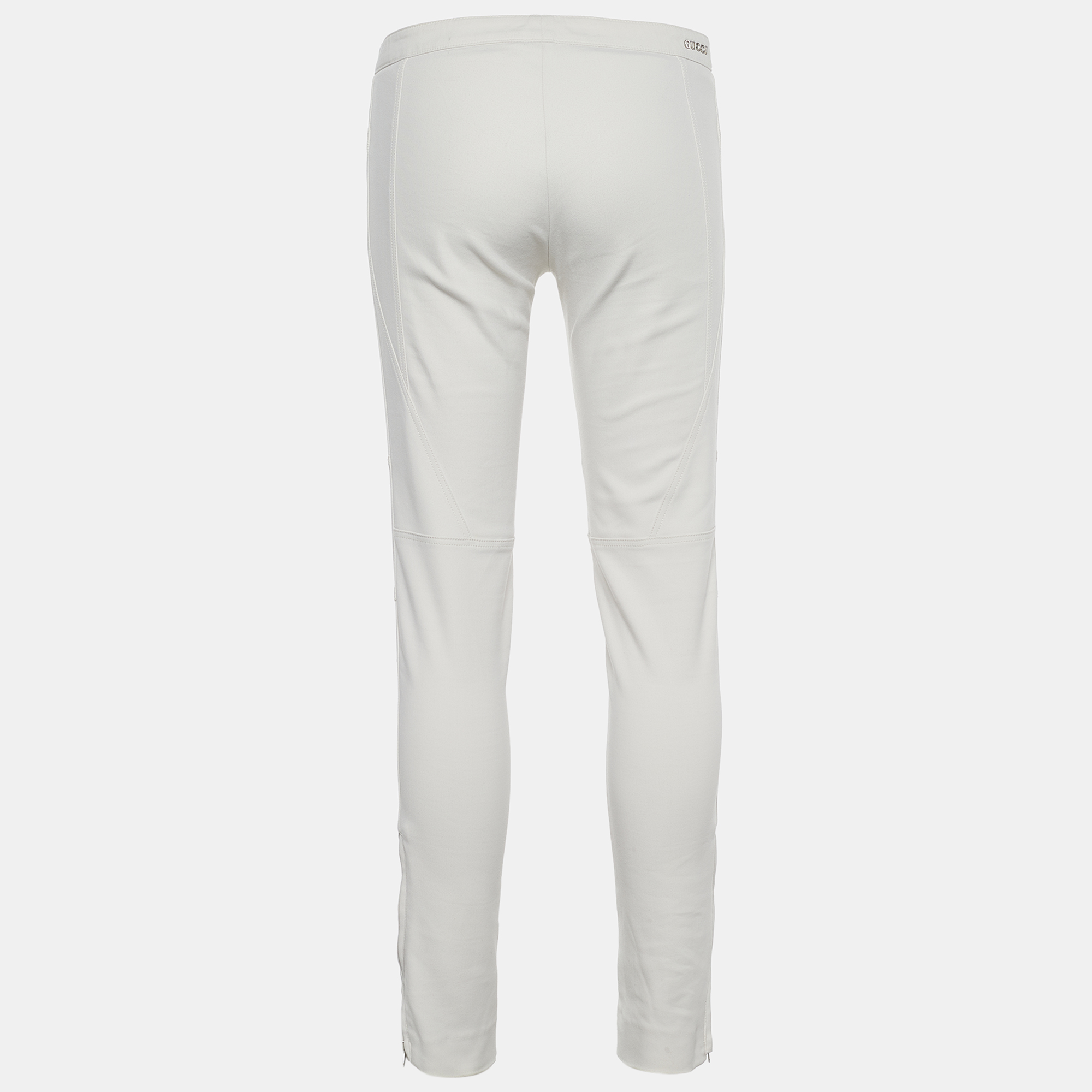 

Gucci Off-White Stretch Cotton Paneled Tapered Trousers