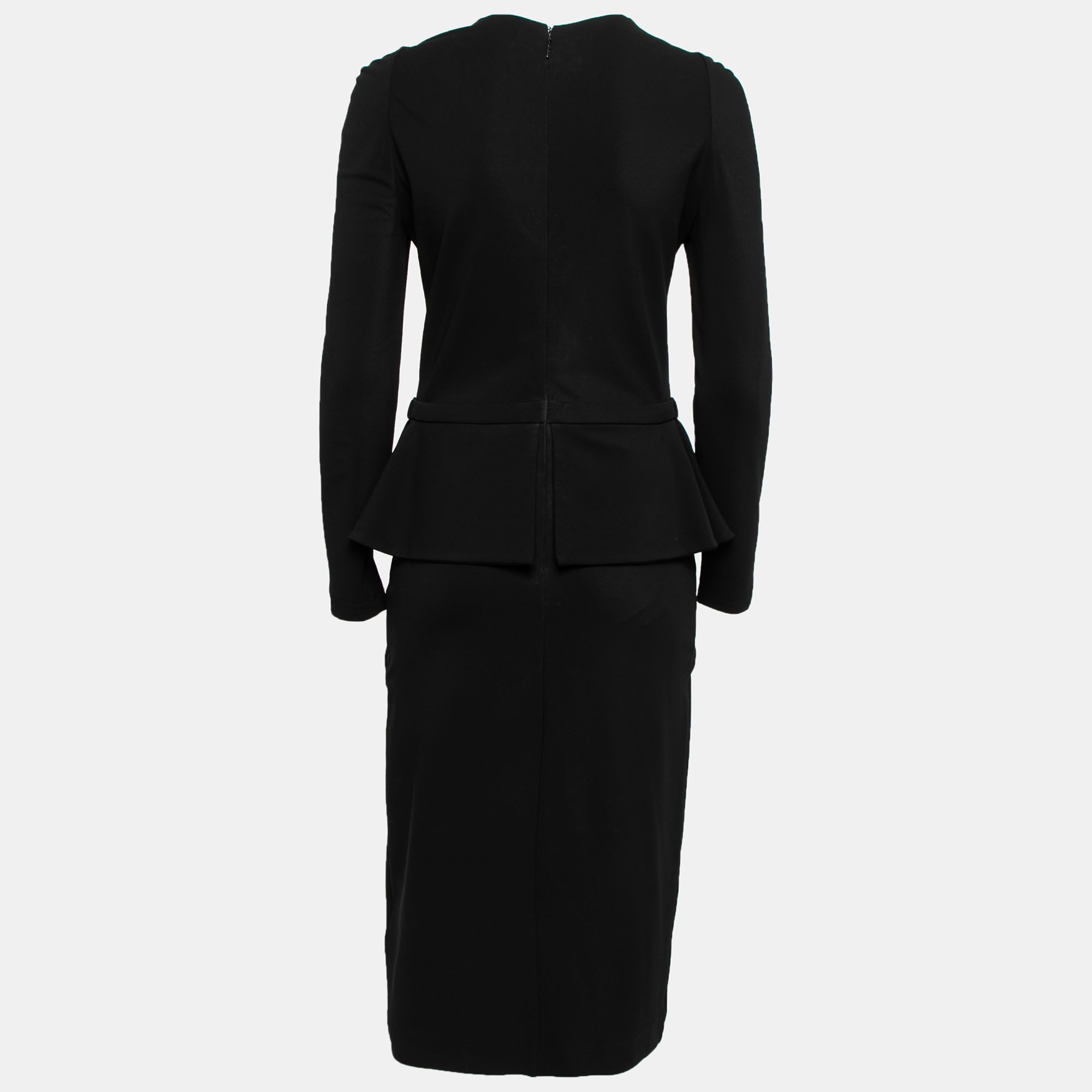 

Gucci Black Knit Overlay Detail Long Sleeve Midi Dress