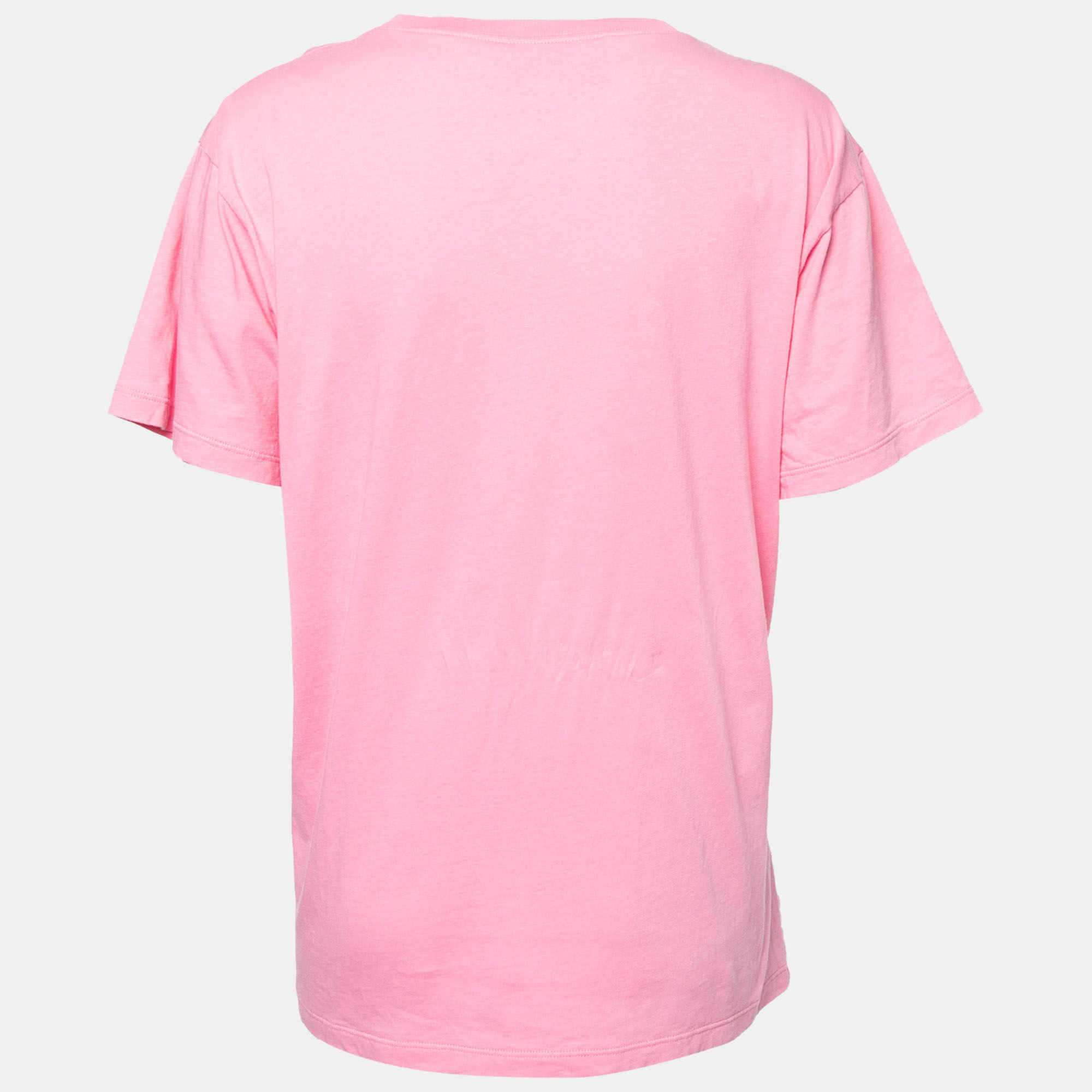 

Gucci X Disney Pink Logo Printed Cotton Crewneck T-Shirt