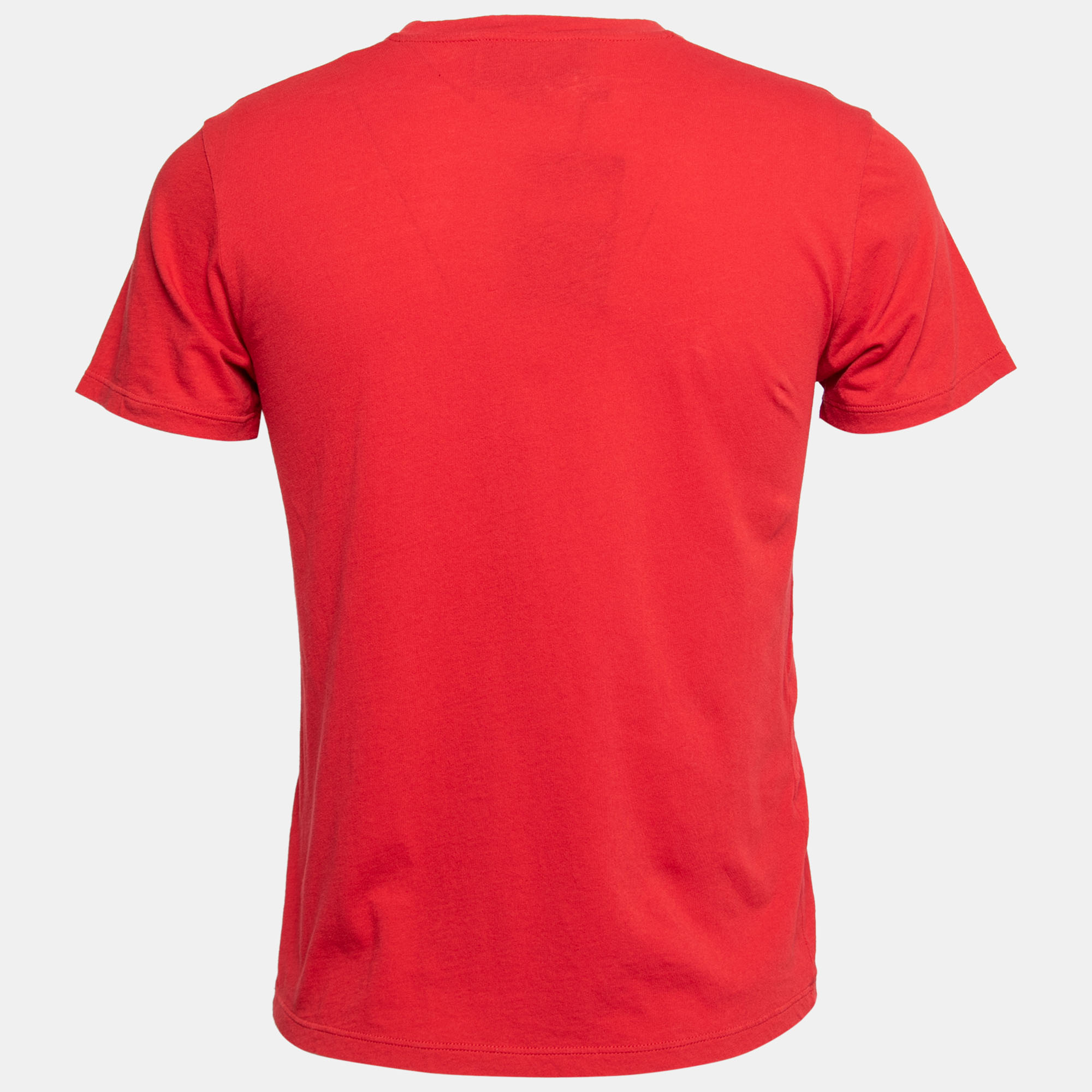 

Gucci Red Ghost Diamond Print Cotton Crew Neck T-Shirt