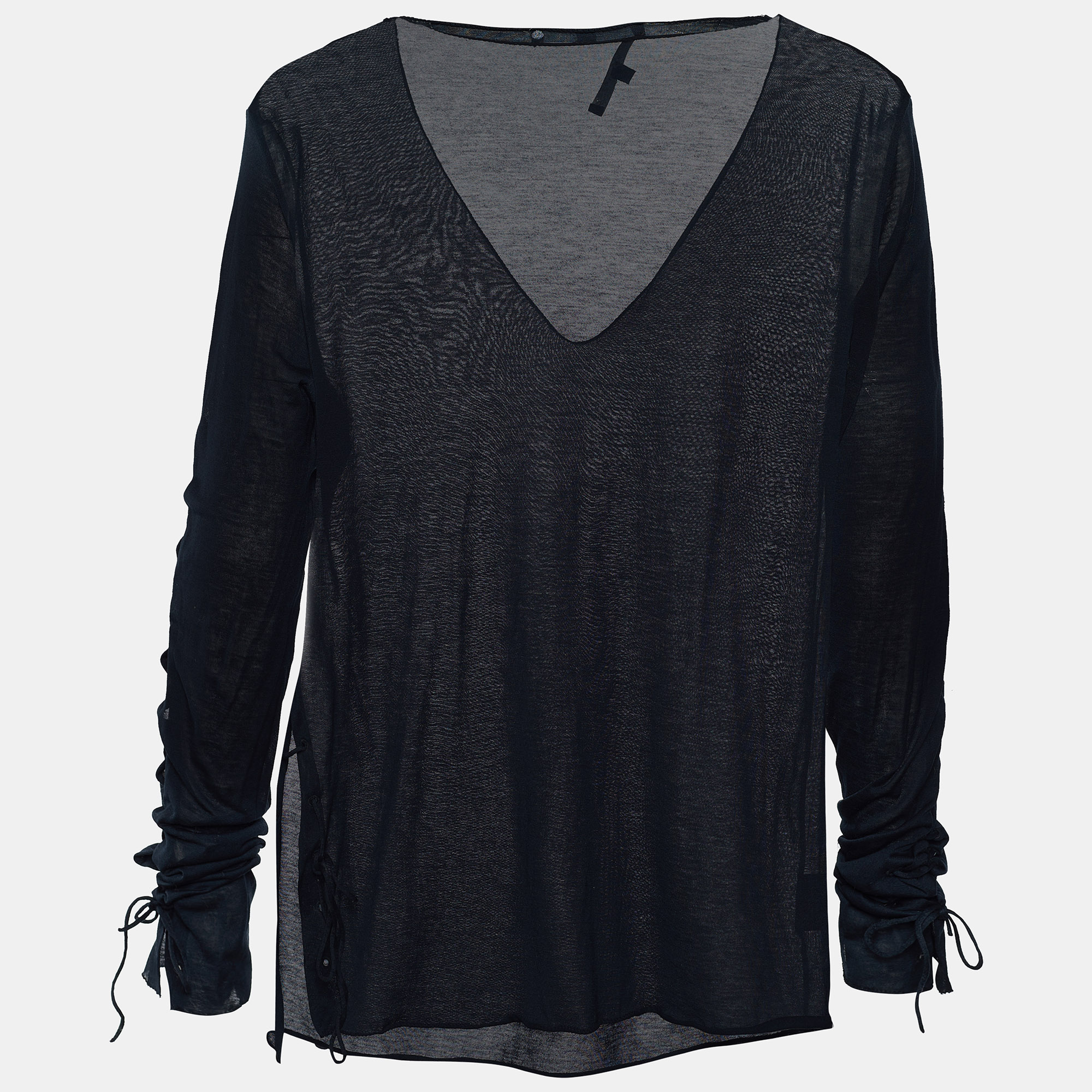 

Gucci Black Jersey V-Neck Top