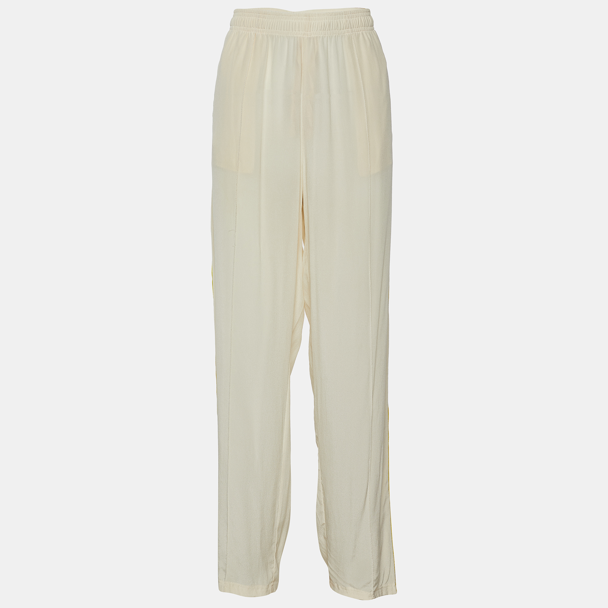 

Gucci Cream Silk Side Stripes Jersey Track Pants