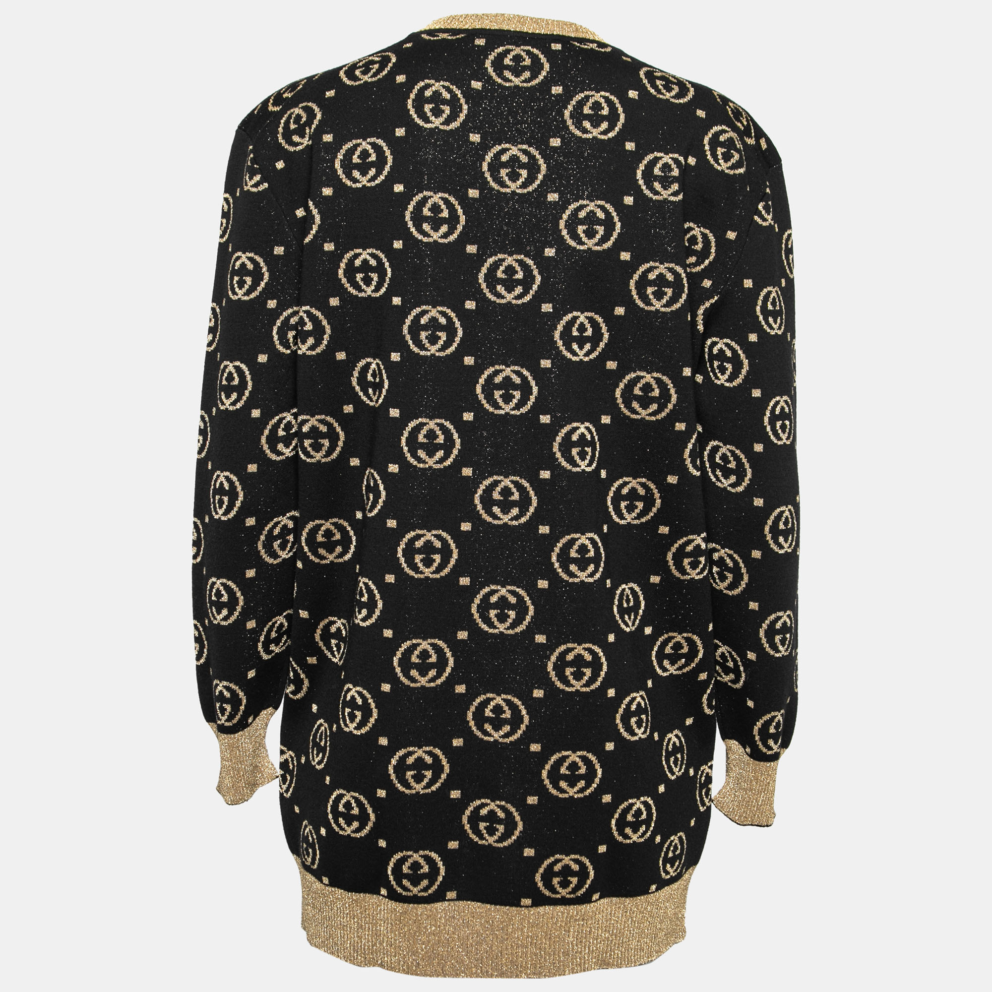

Gucci Black Jacquard Wool Crew Neck Sweater