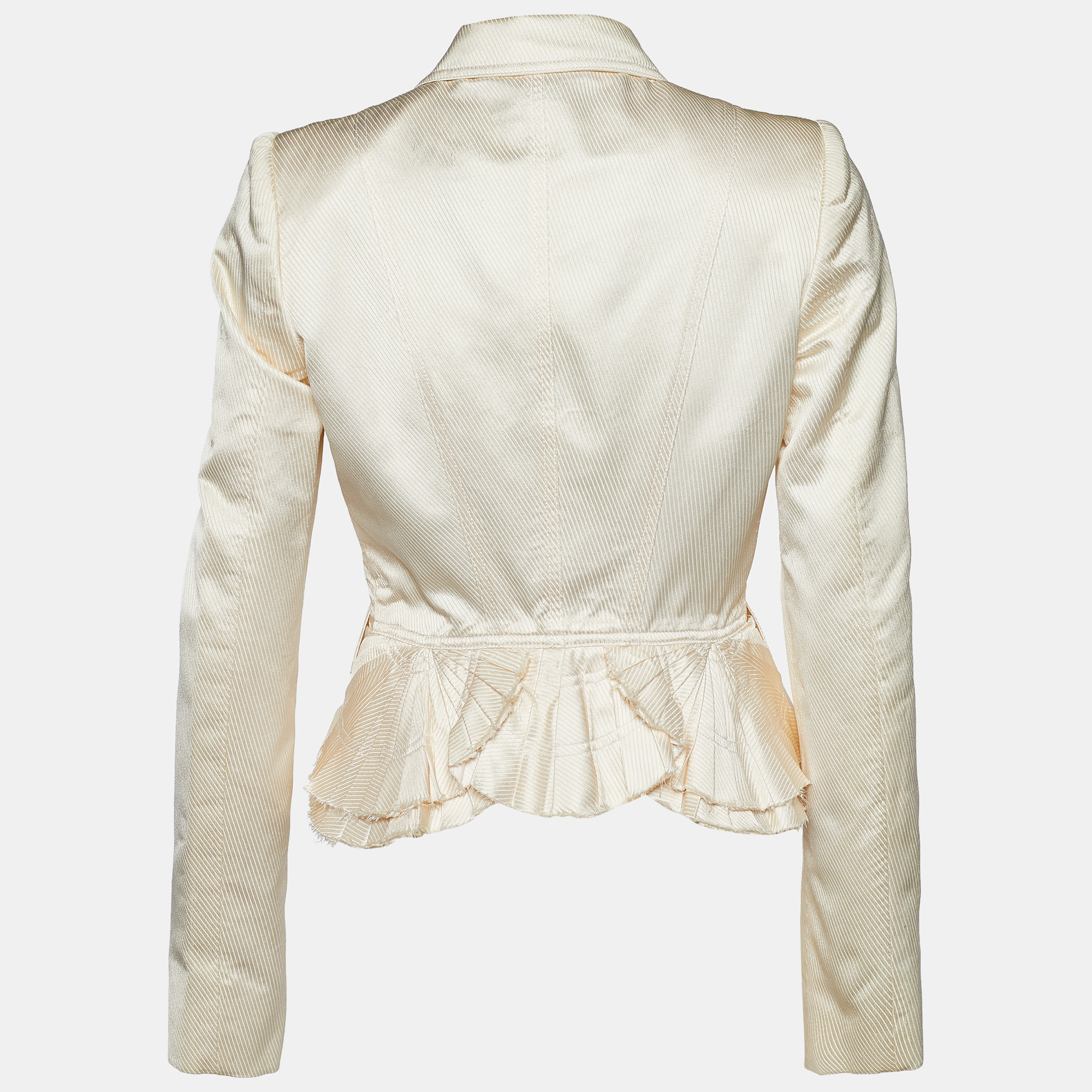 

Gucci Cream Cotton & Silk Pleat Detail Blazer