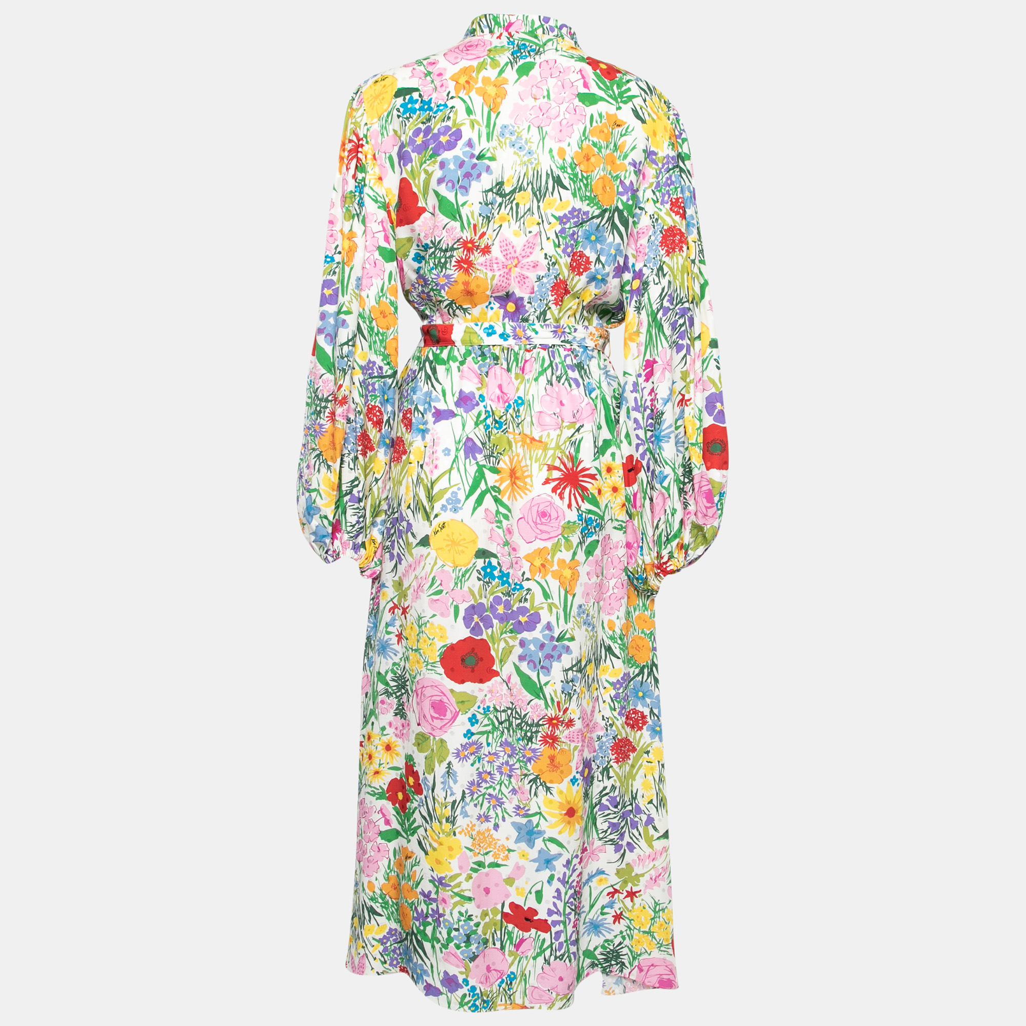 

Gucci Multicolor Floral Print Silk Ken Scott Maxi Dress