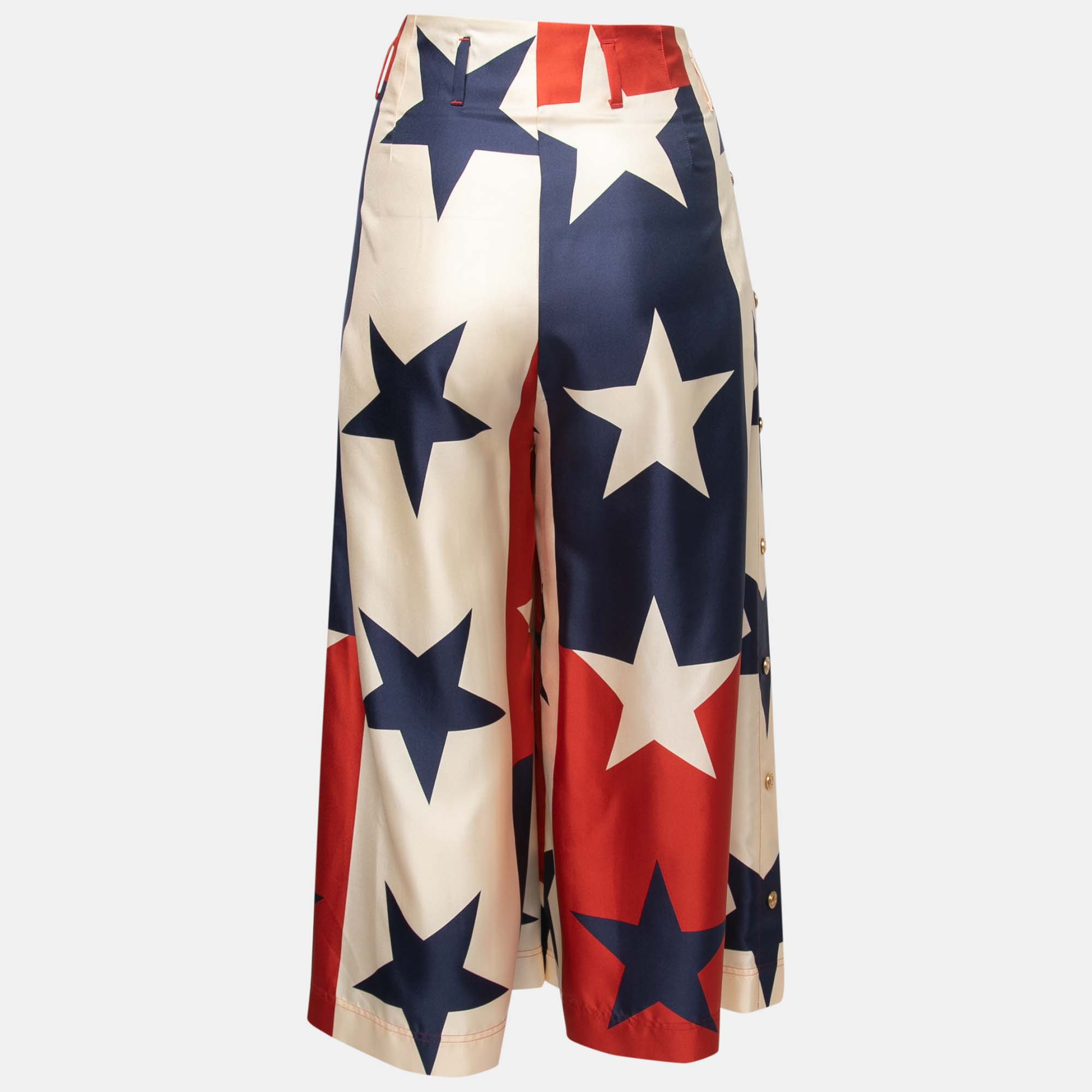 

Gucci Multicolor Stars Print Silk Pleated Palazzo Pants