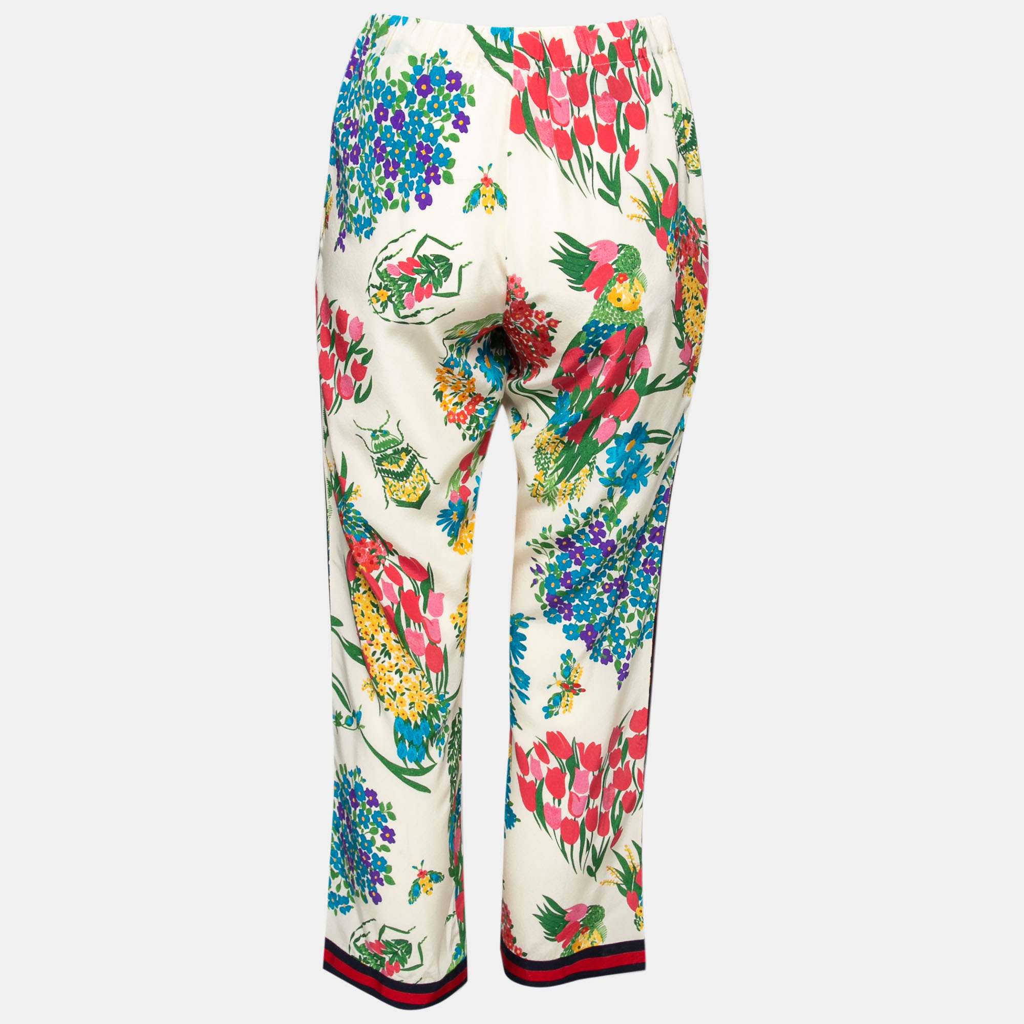 

Gucci Multicolor Floral Print Silk Elastic Waist Pants