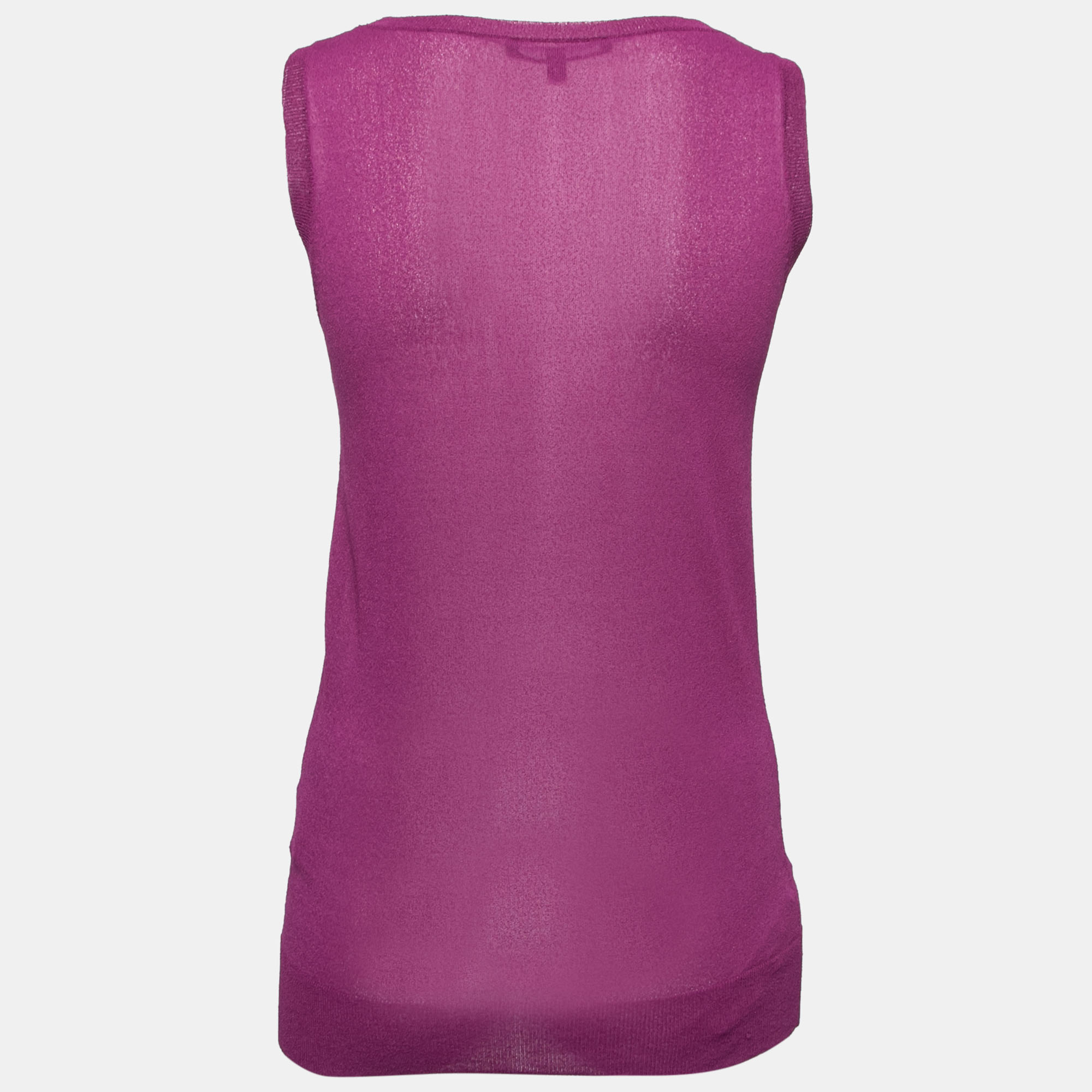 

Gucci Purple Knit Sleeveless Round Neck Tank Top
