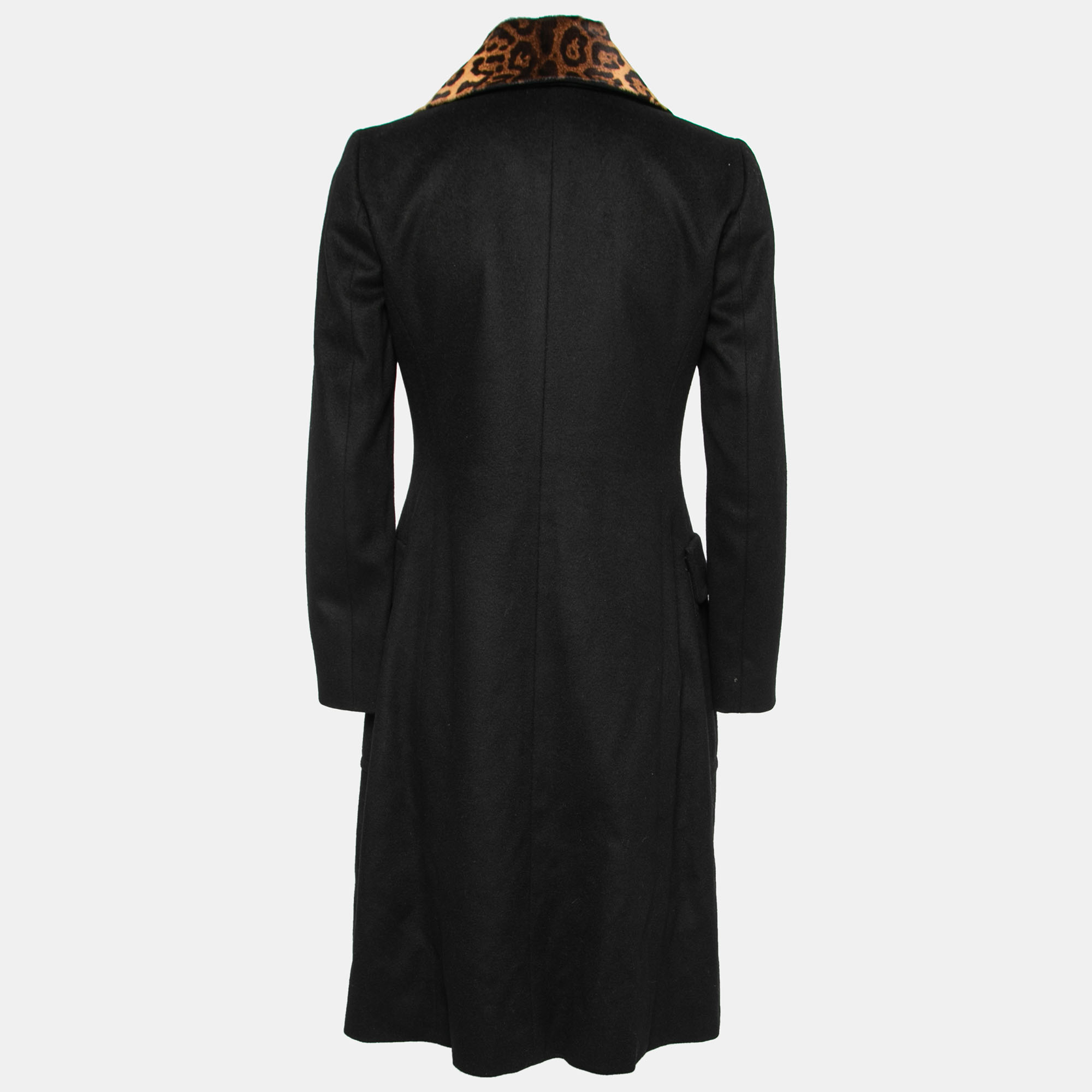 

Gucci Black Wool Detachable Collar Double-Breasted Coat