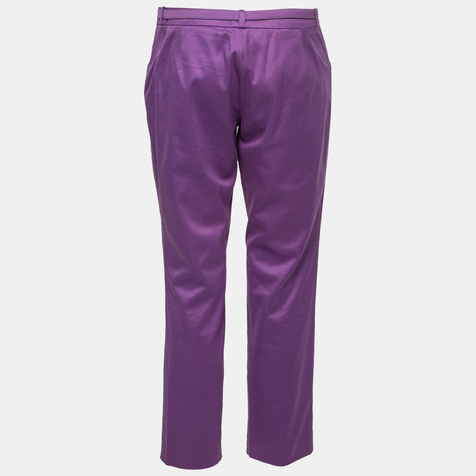 

Gucci Purple Cotton Belted Trousers