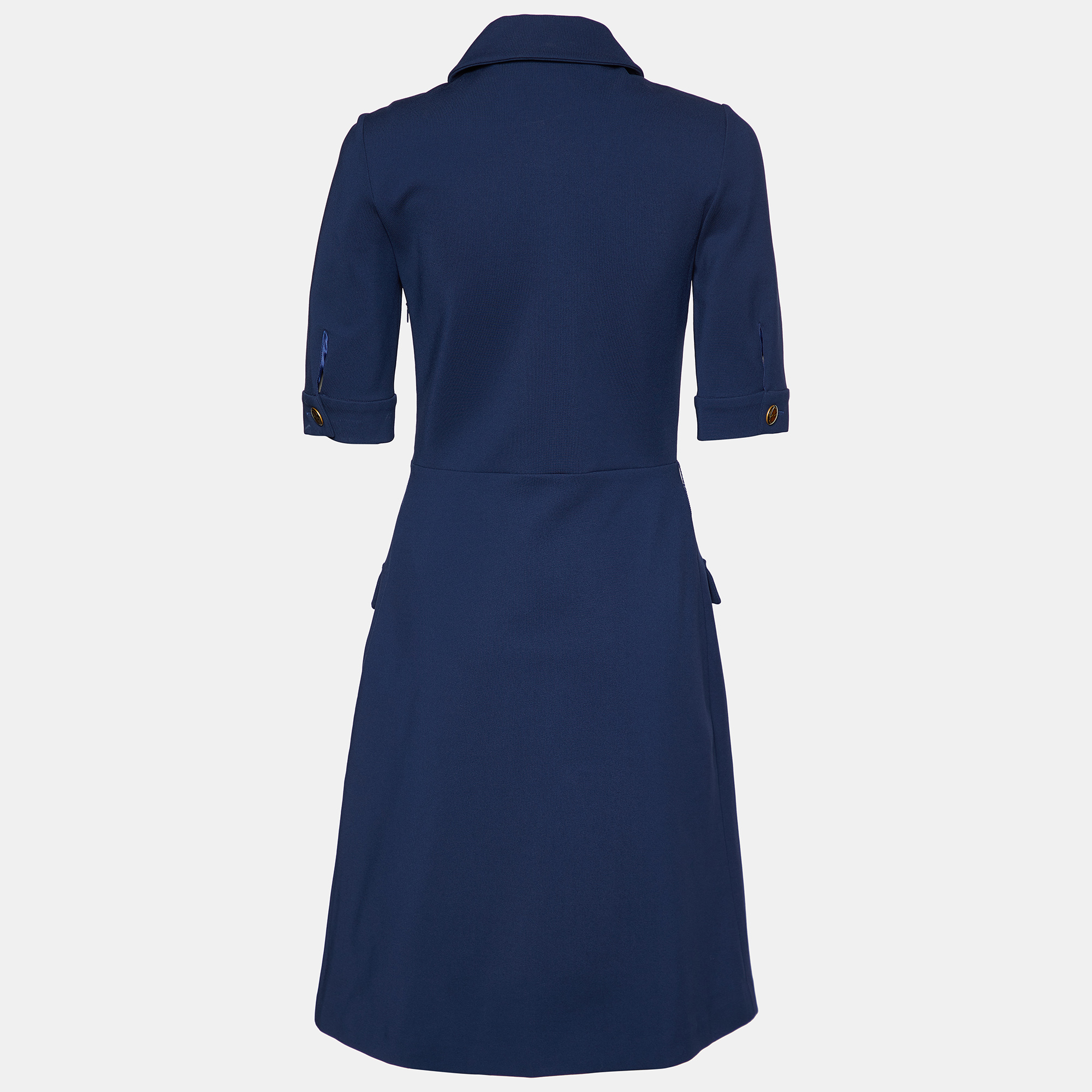 

Gucci Navy Blue Jersey Button Front Midi Dress