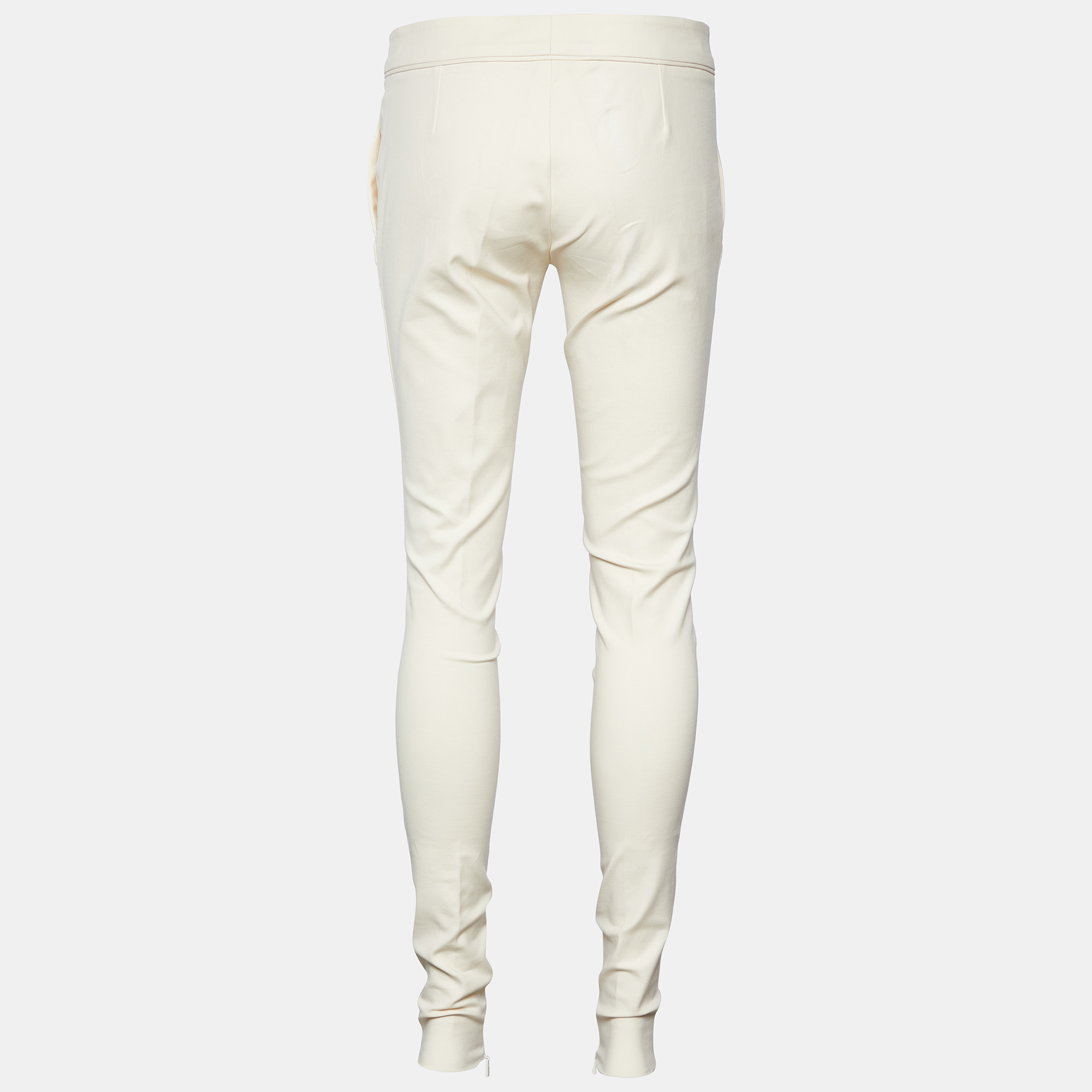 

Gucci Cream Stretch Cotton Slim Fit Trousers