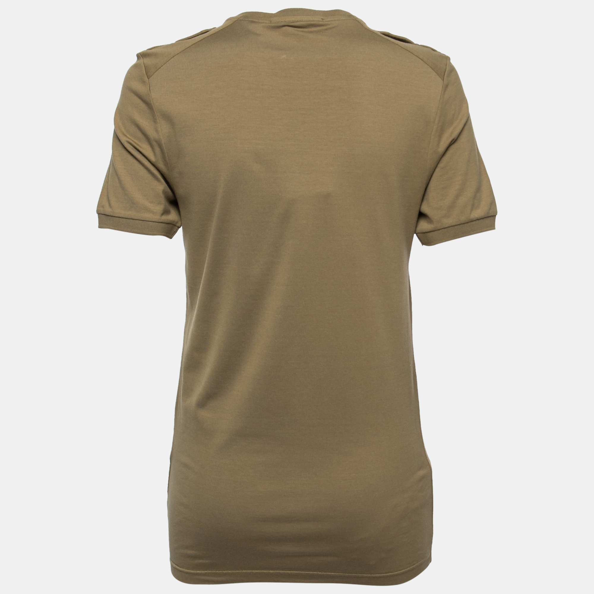

Gucci Olive Green Printed Cotton Short Sleeve T-Shirt