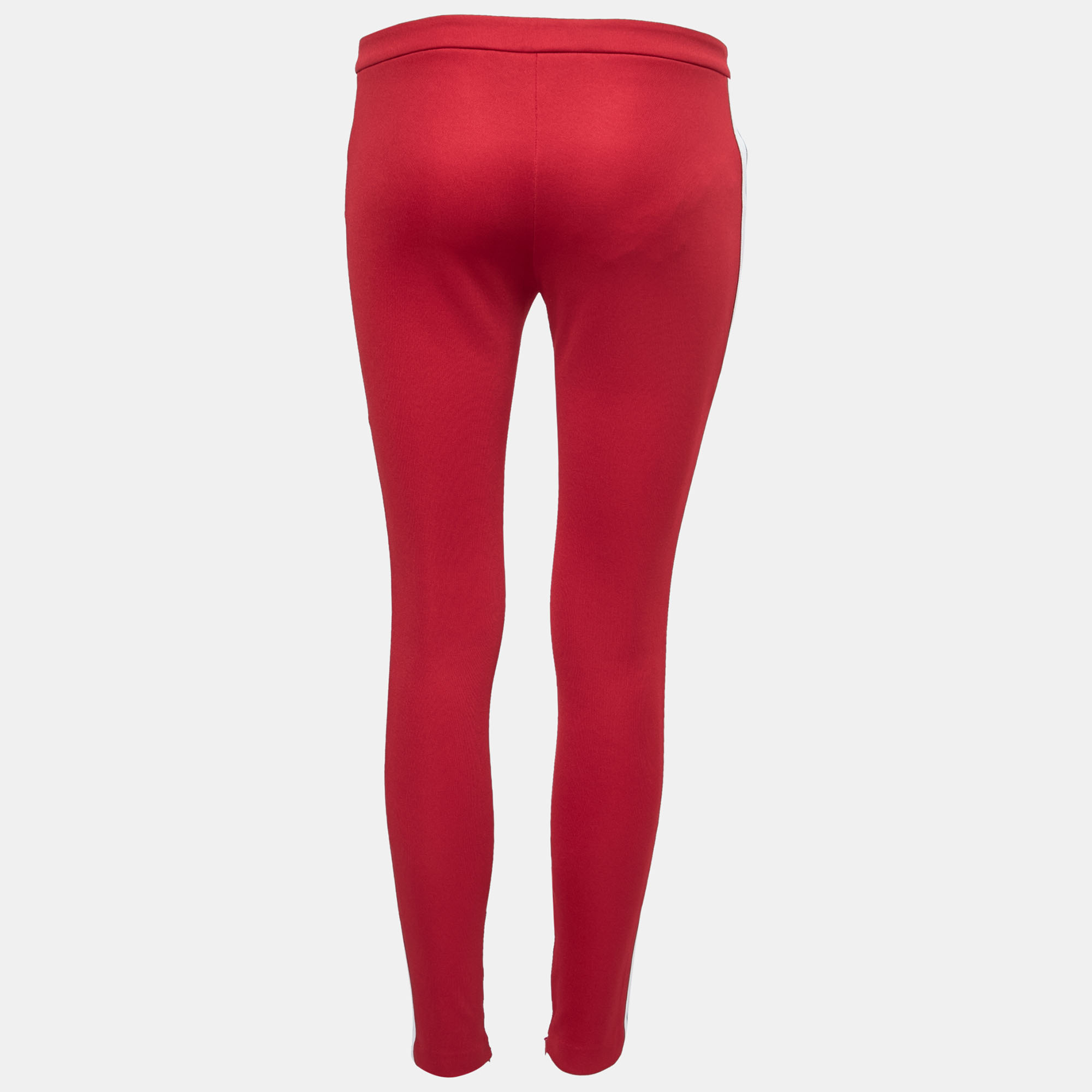 

Gucci Red Tech Jersey Web Trim Detail Leggings